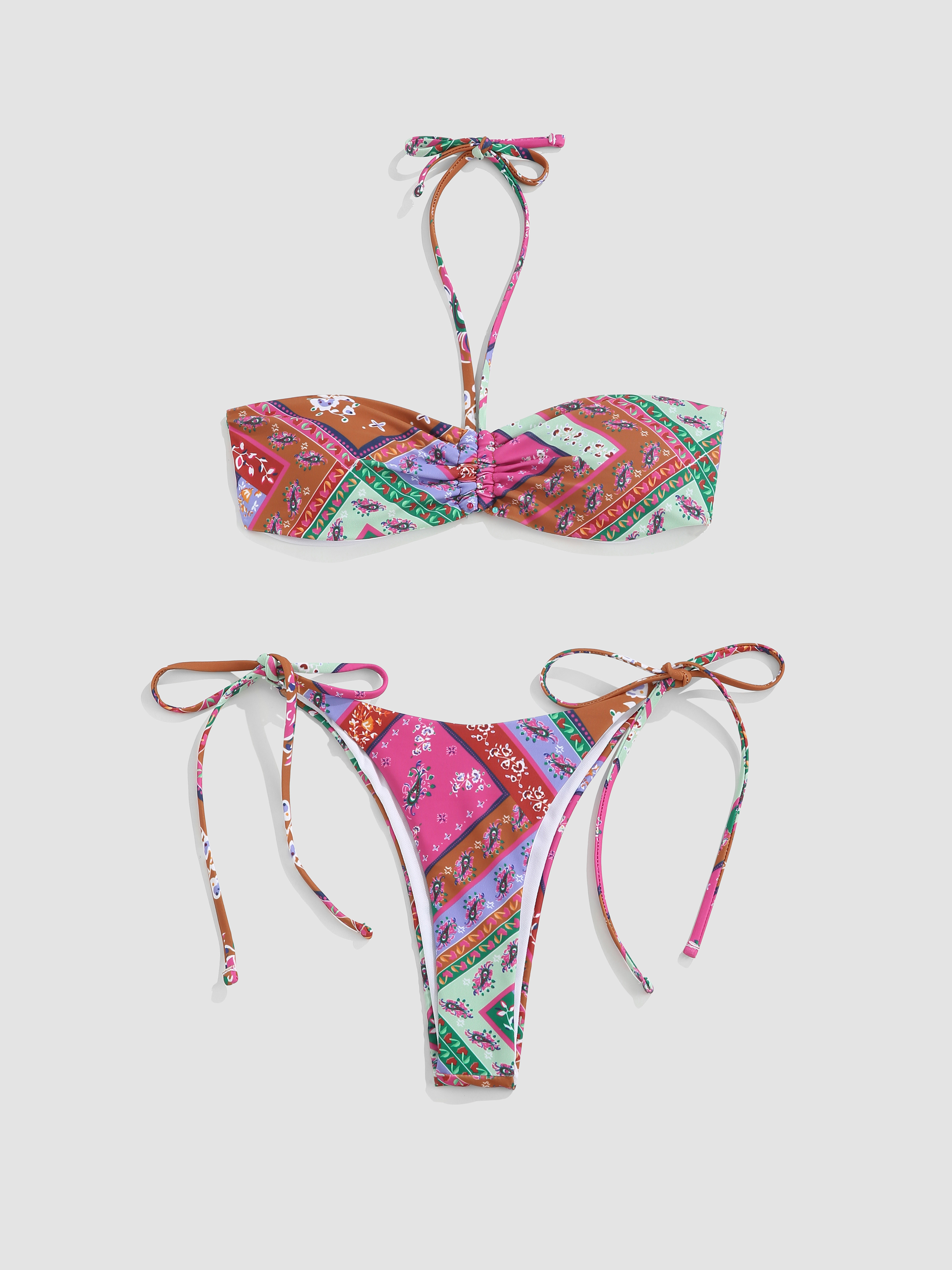 Paisley Floral Leisure Park Bikini Set Cider