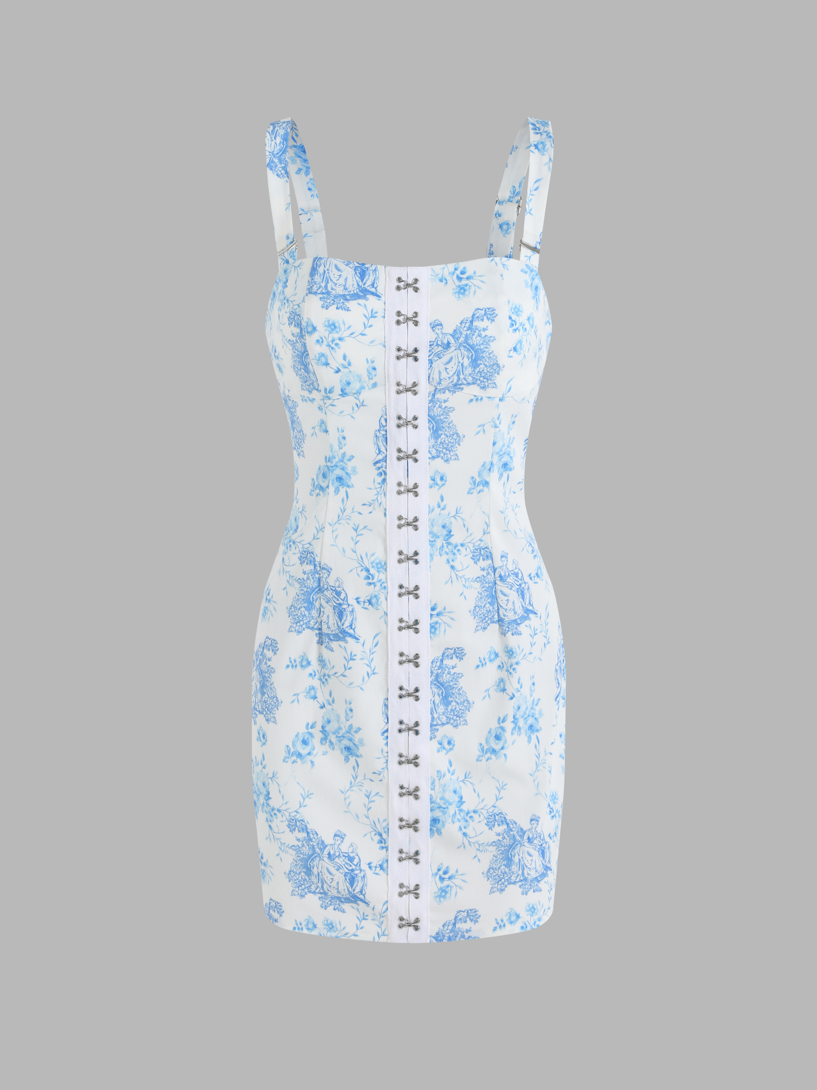 Toile De Jouy Buckle Up Mini Dress Cider