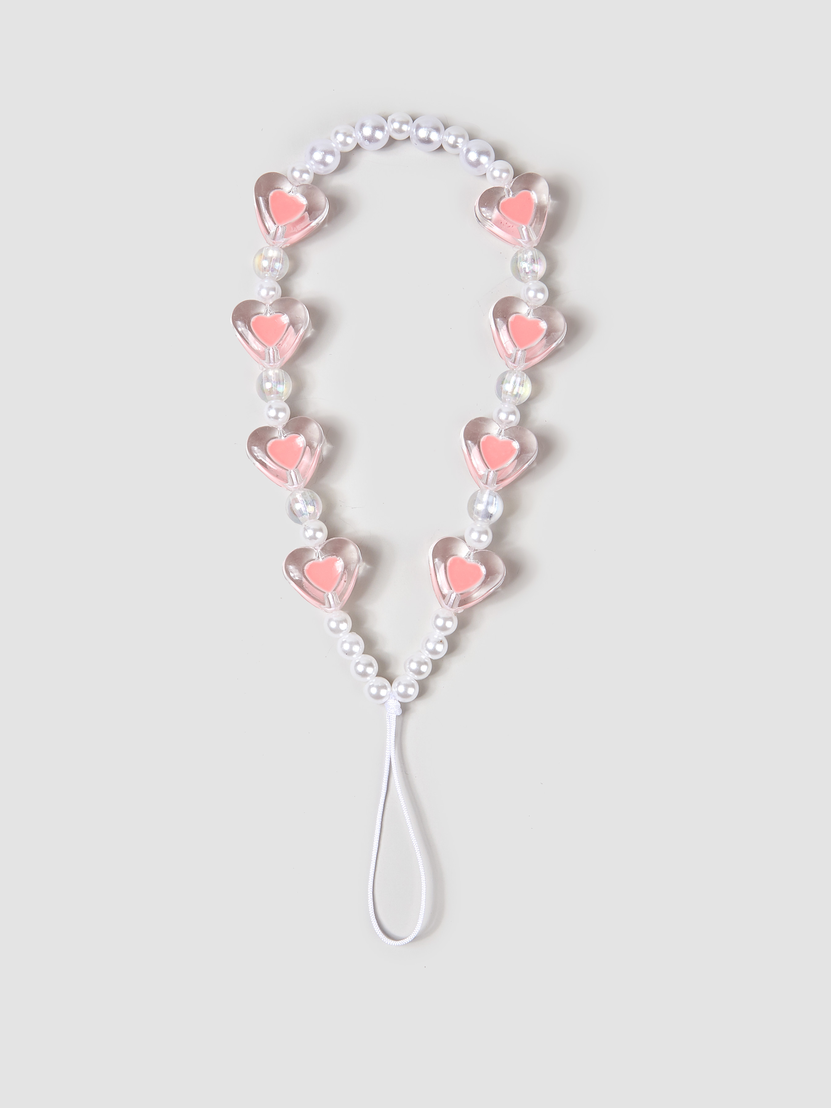 Heart Beaded Phone Lanyard Cider