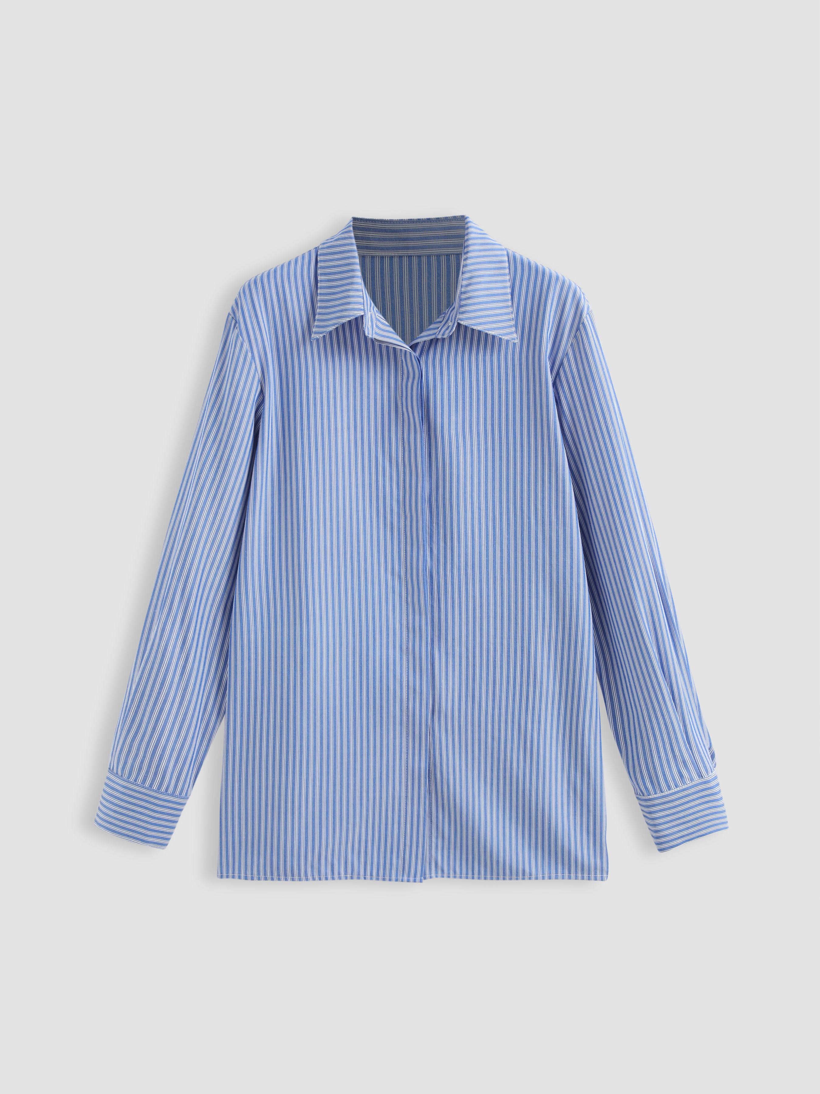 Pinstripe Button Up Long Sleeve Shirt Cider