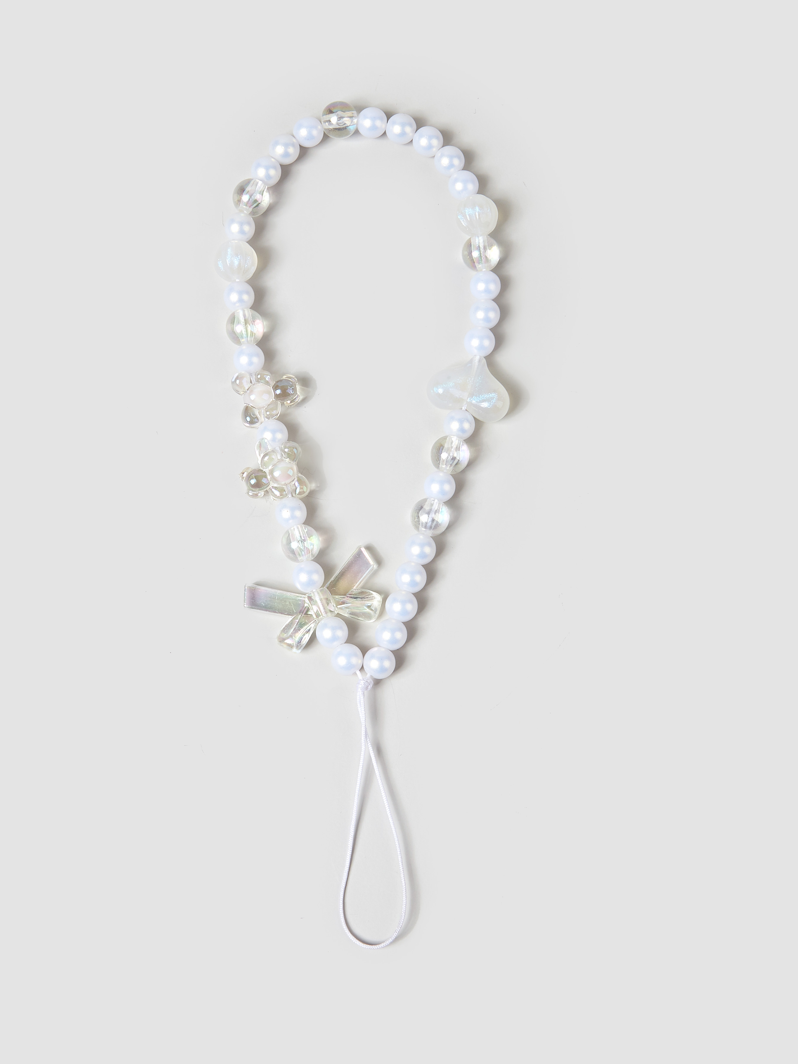 Plastic Faux Pearl Beaded Phone Lanyard For Daily Casual