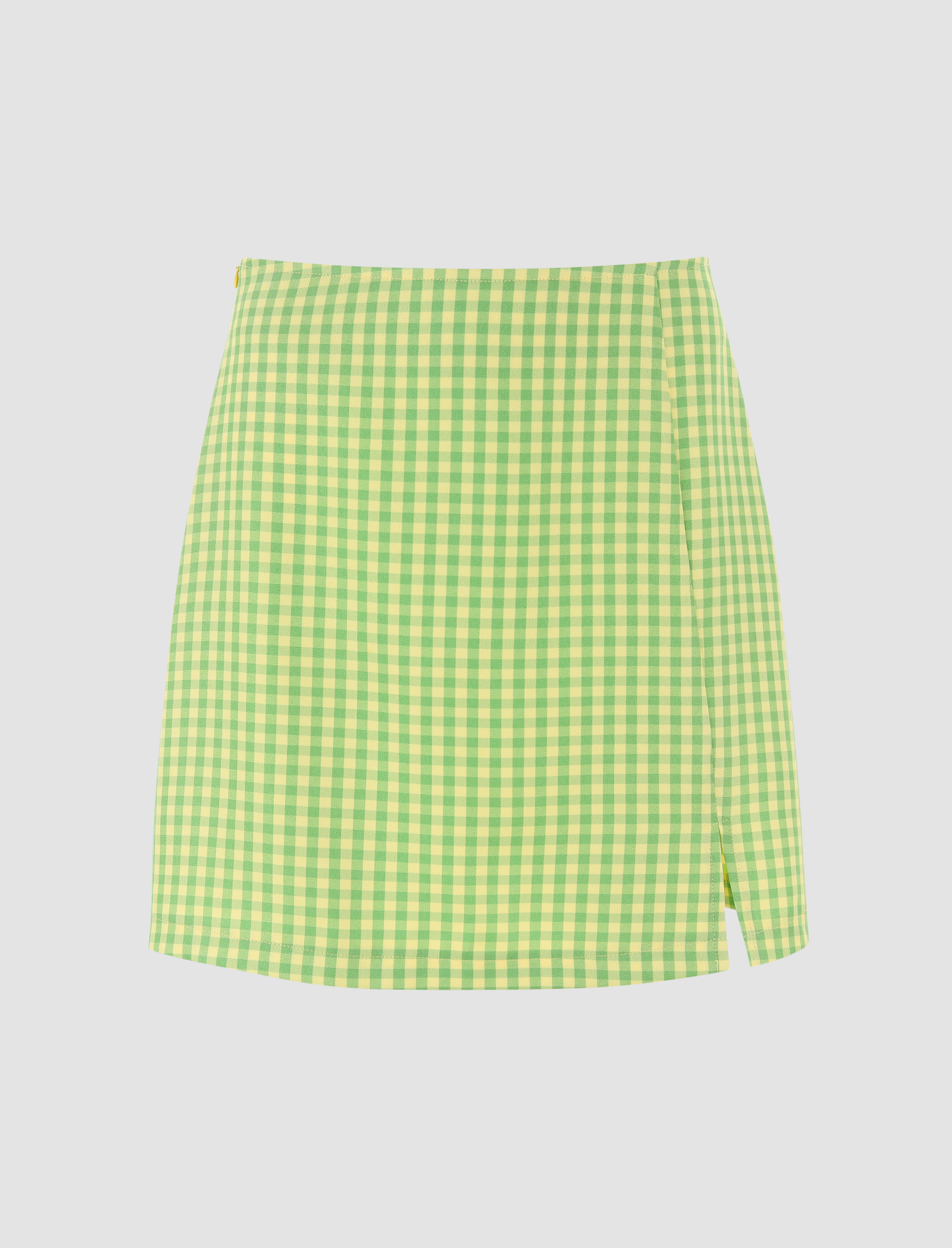 green-check-pattern-skirt-cider