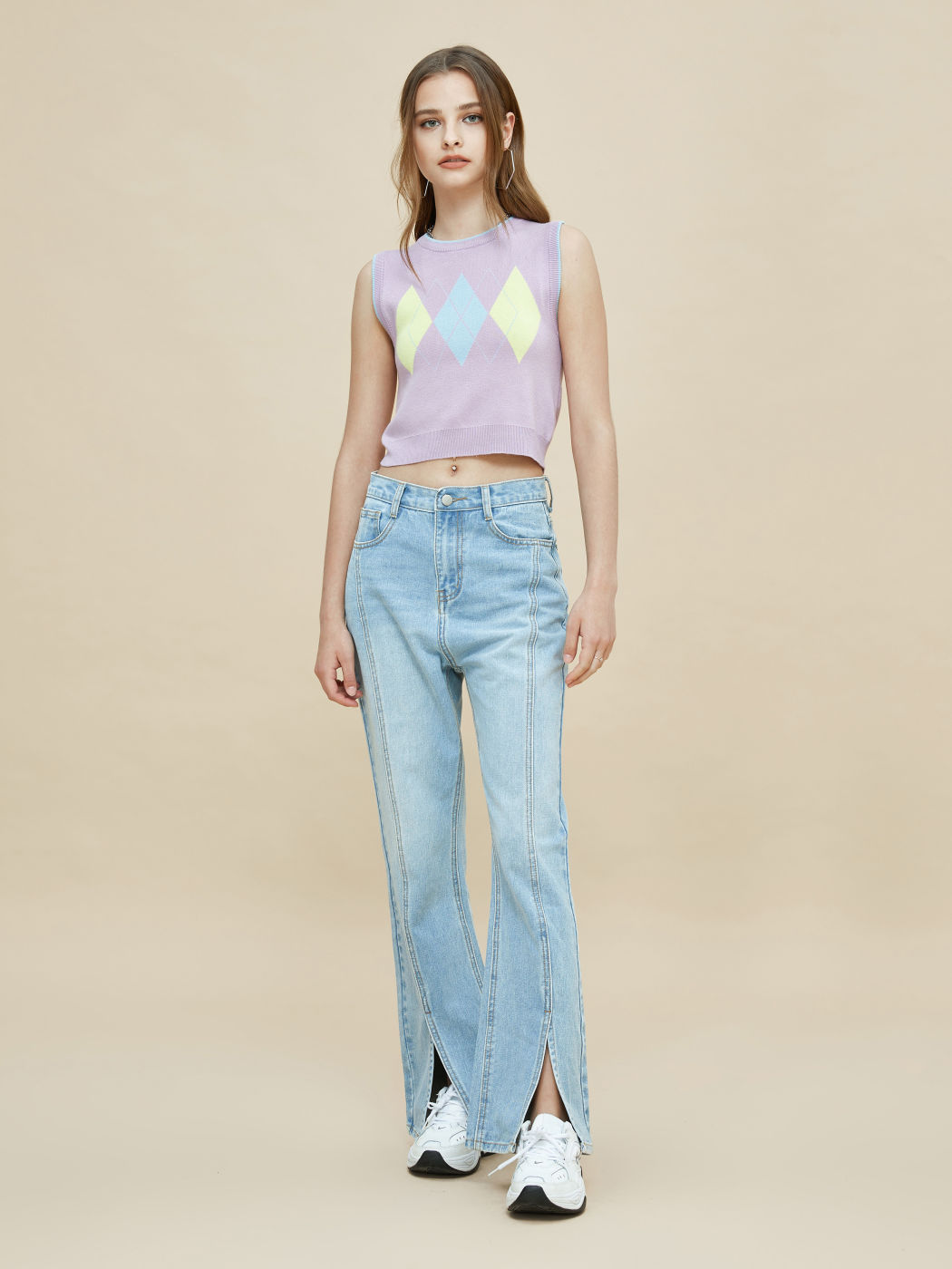 Diamant-Pullover-Weste