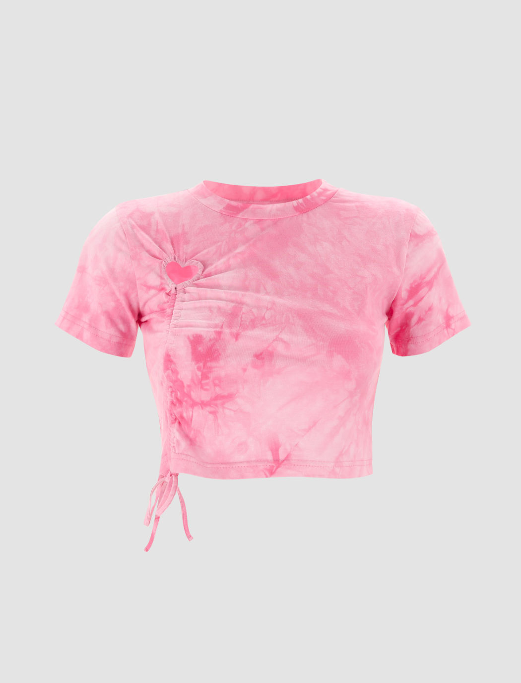 Pink Tie Dye Herz aushöhlen Crop Top
