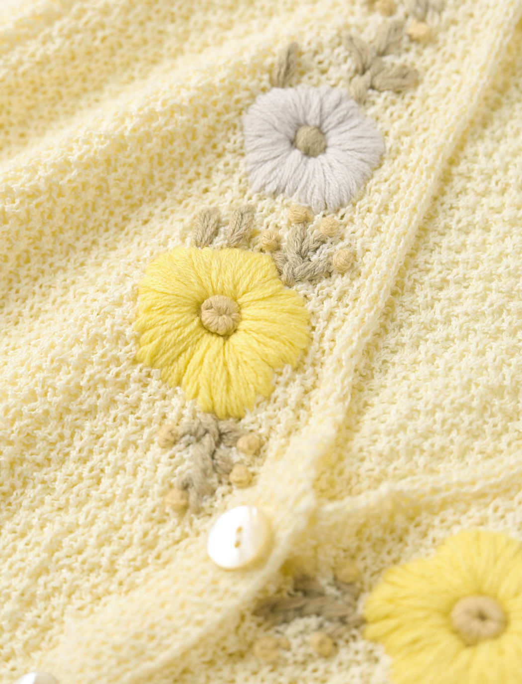 3D Blumen Gelbe Strickjacke