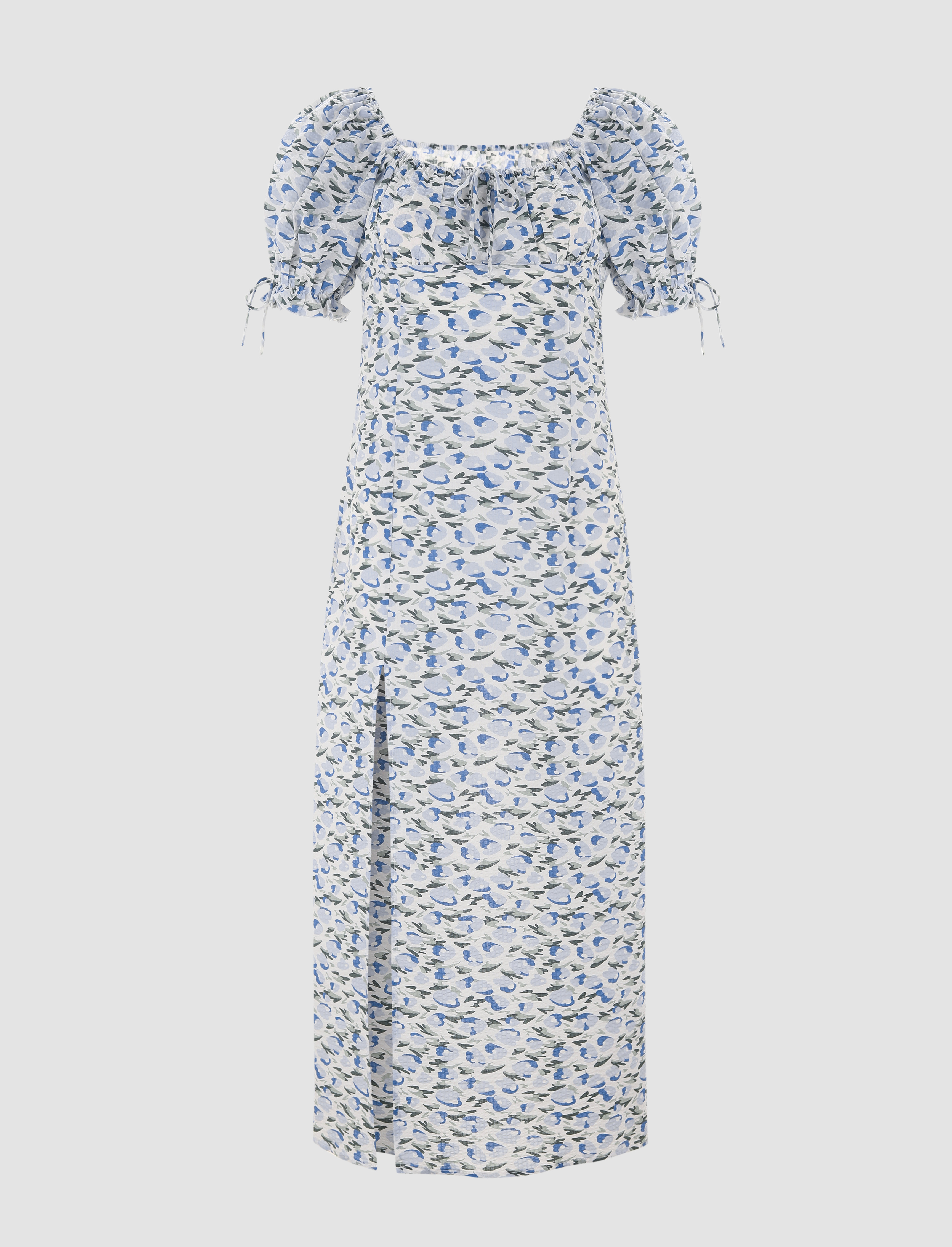 Blue Petal Bubble Sleeve Dress - Cider