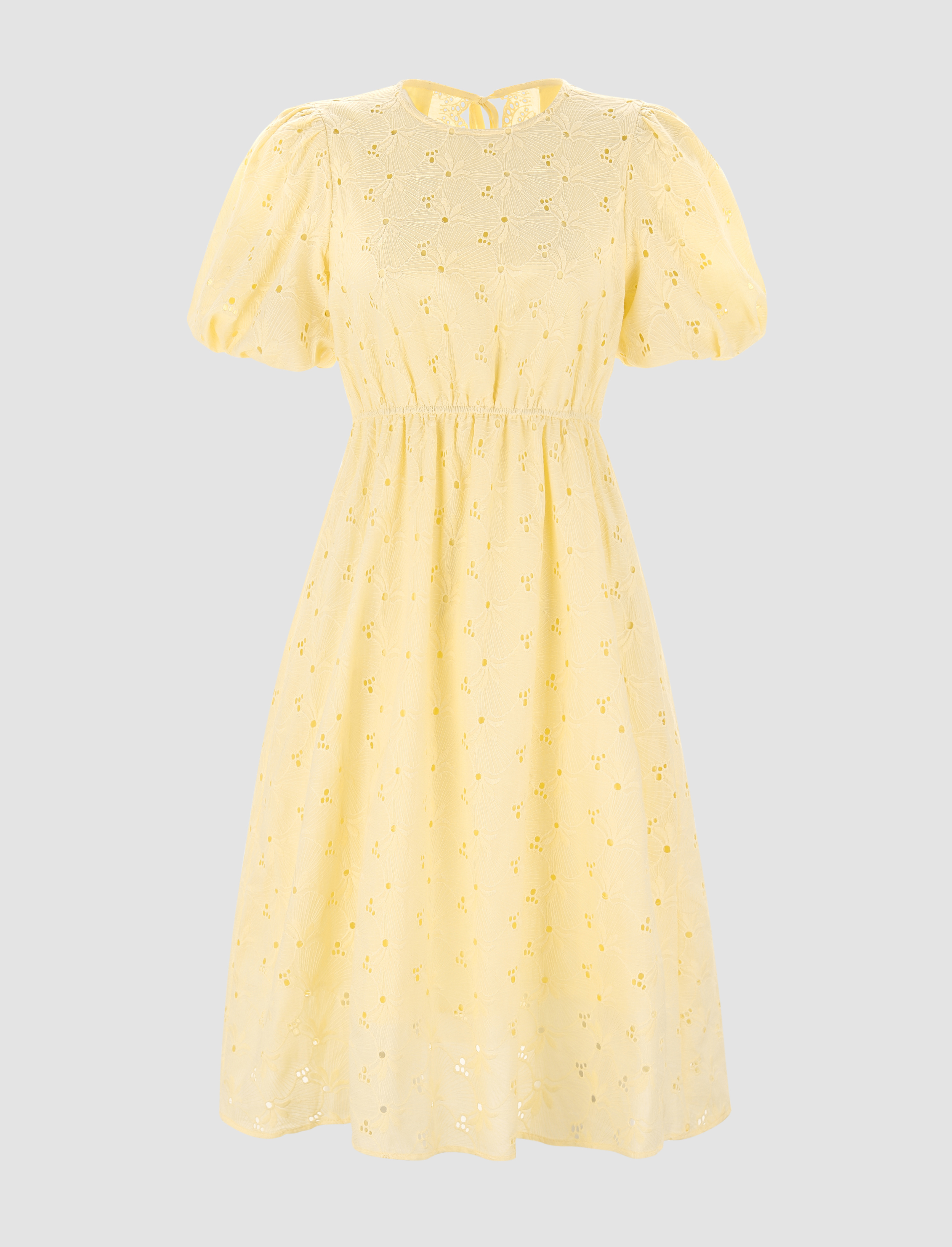 Yellow Hollow Back Midi Dress Cider