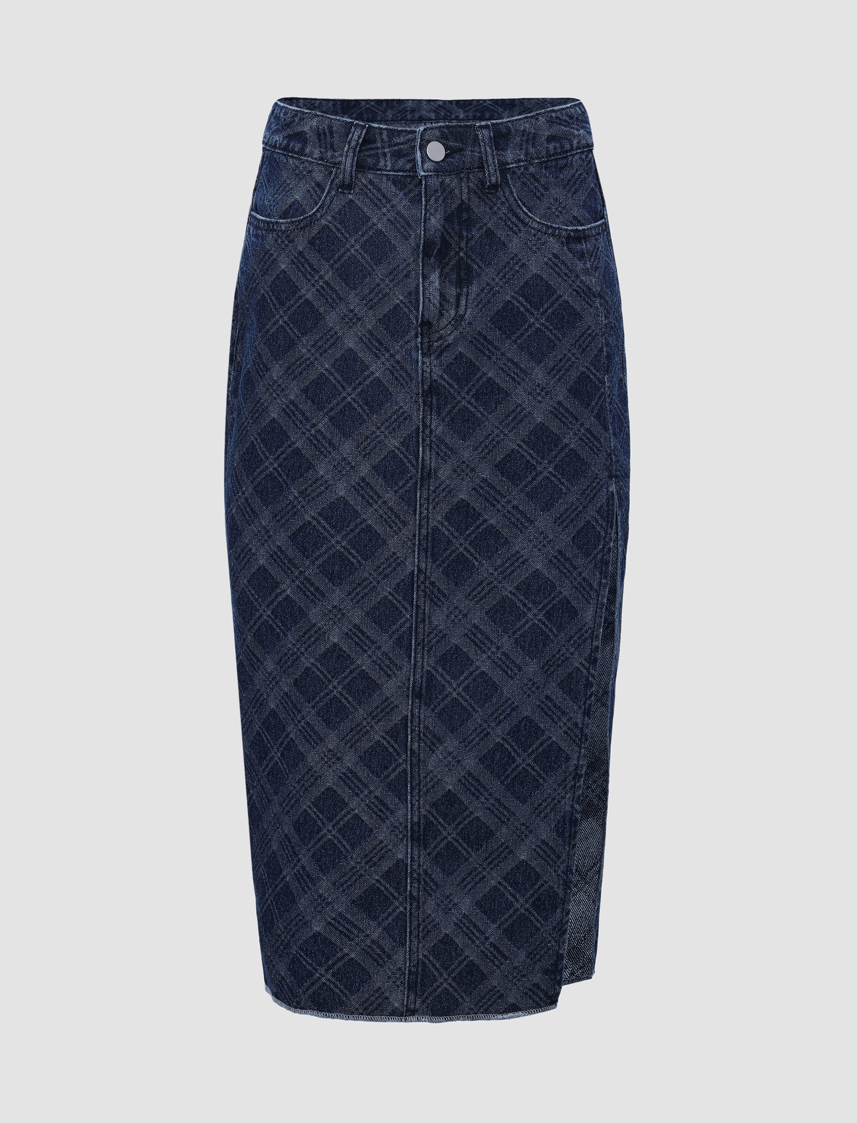 Check Denim Skirt Cider