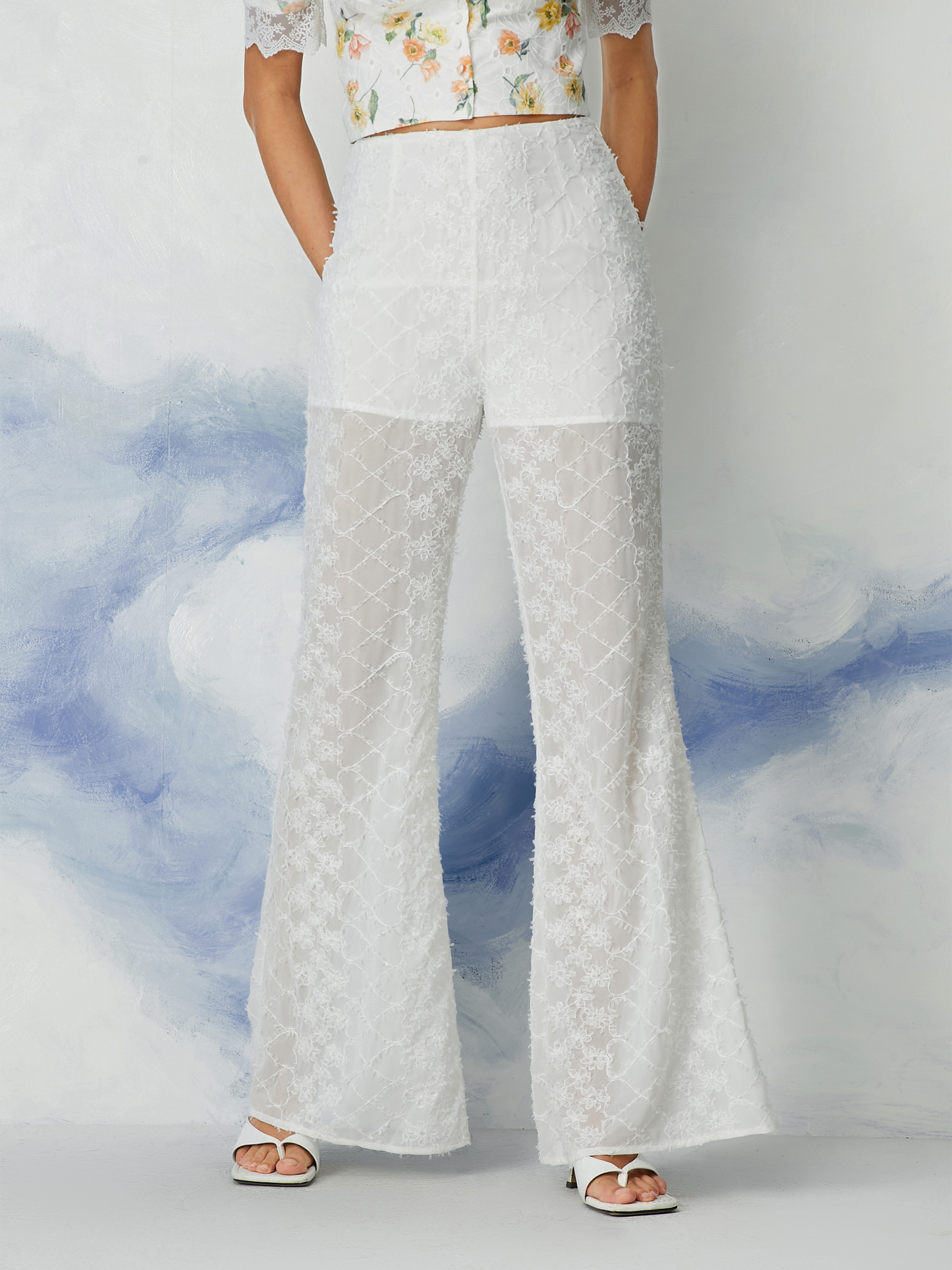 ODolls Collection  Shop the Carson Mesh Trouser in White
