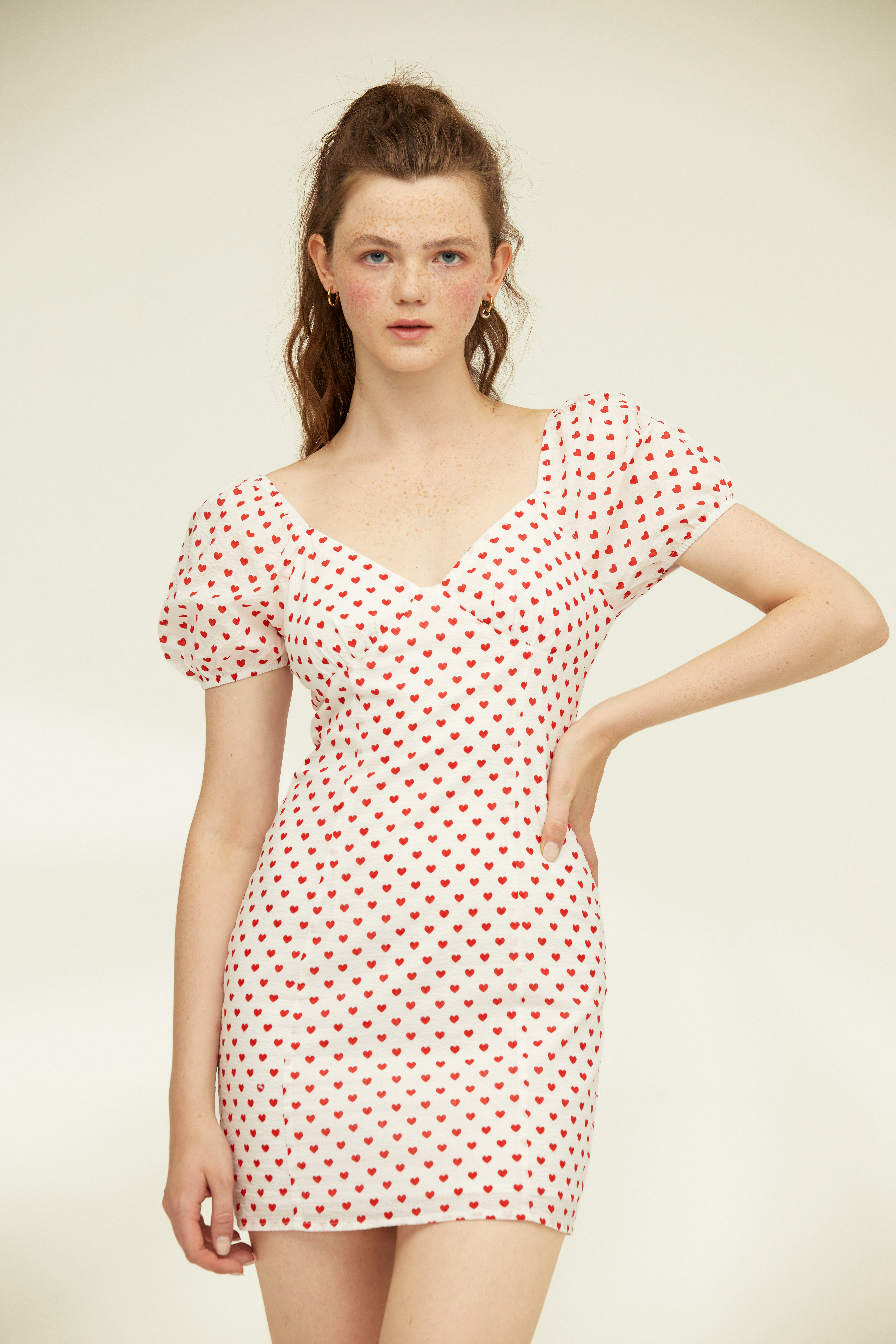 Heart puff 2024 sleeve dress