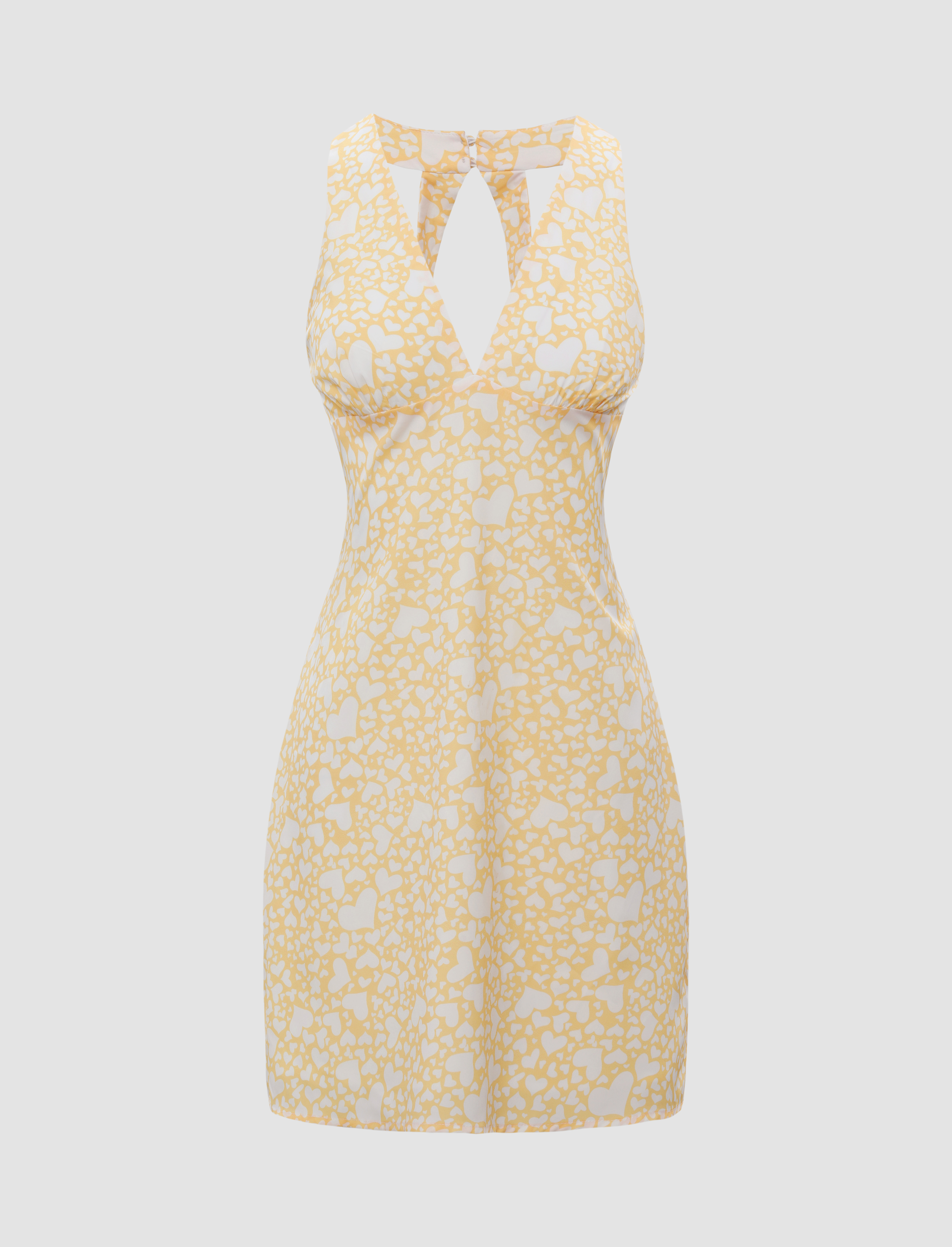 Rückenfreies Kleid mit VAusschnitt und Herz Cider