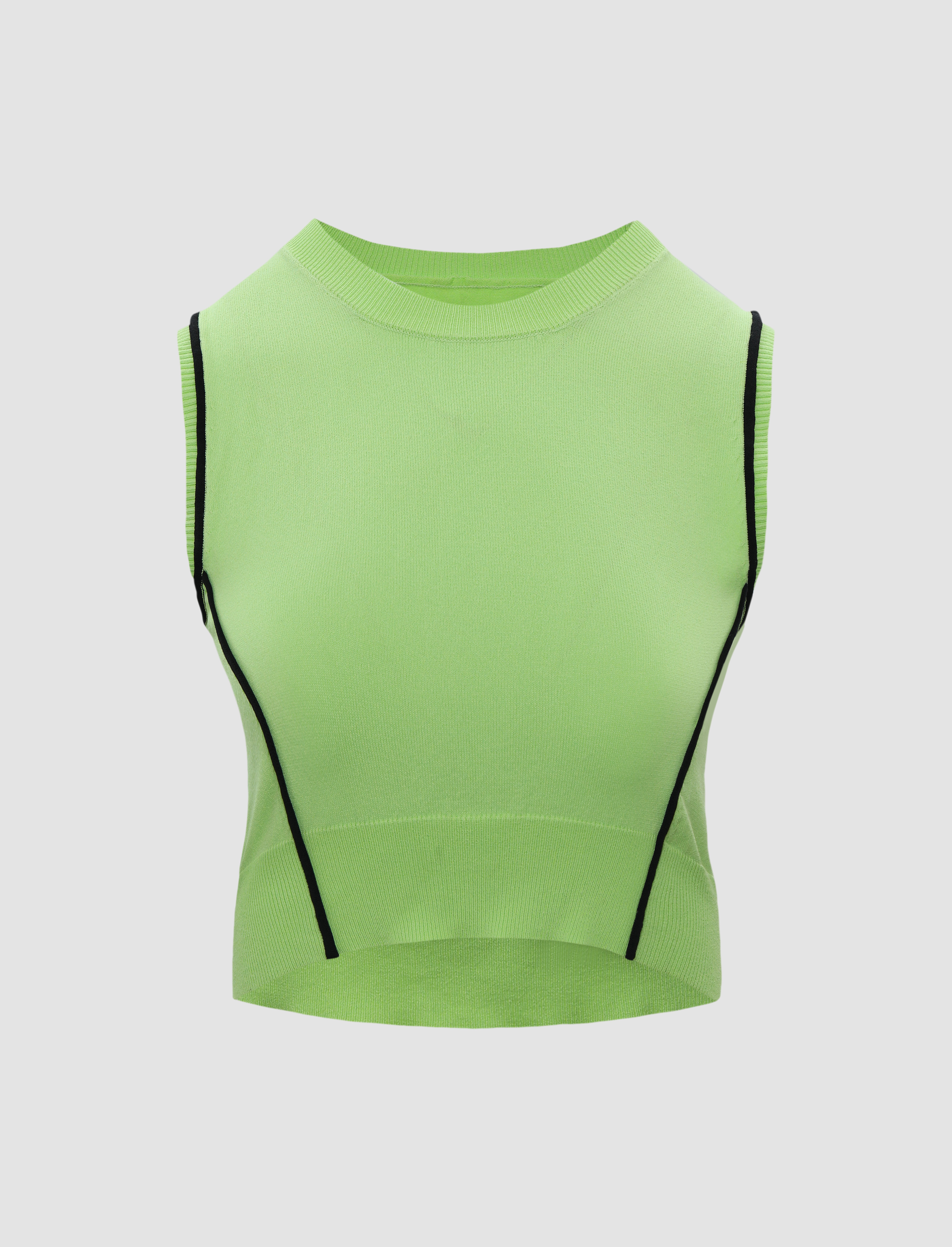 Green Outline Knitted Vest Cider