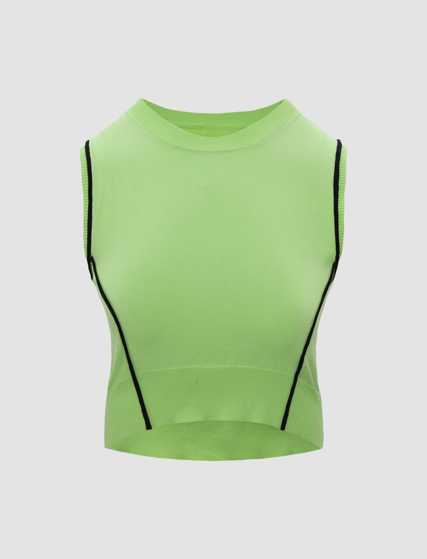 Green Outline Knitted Vest