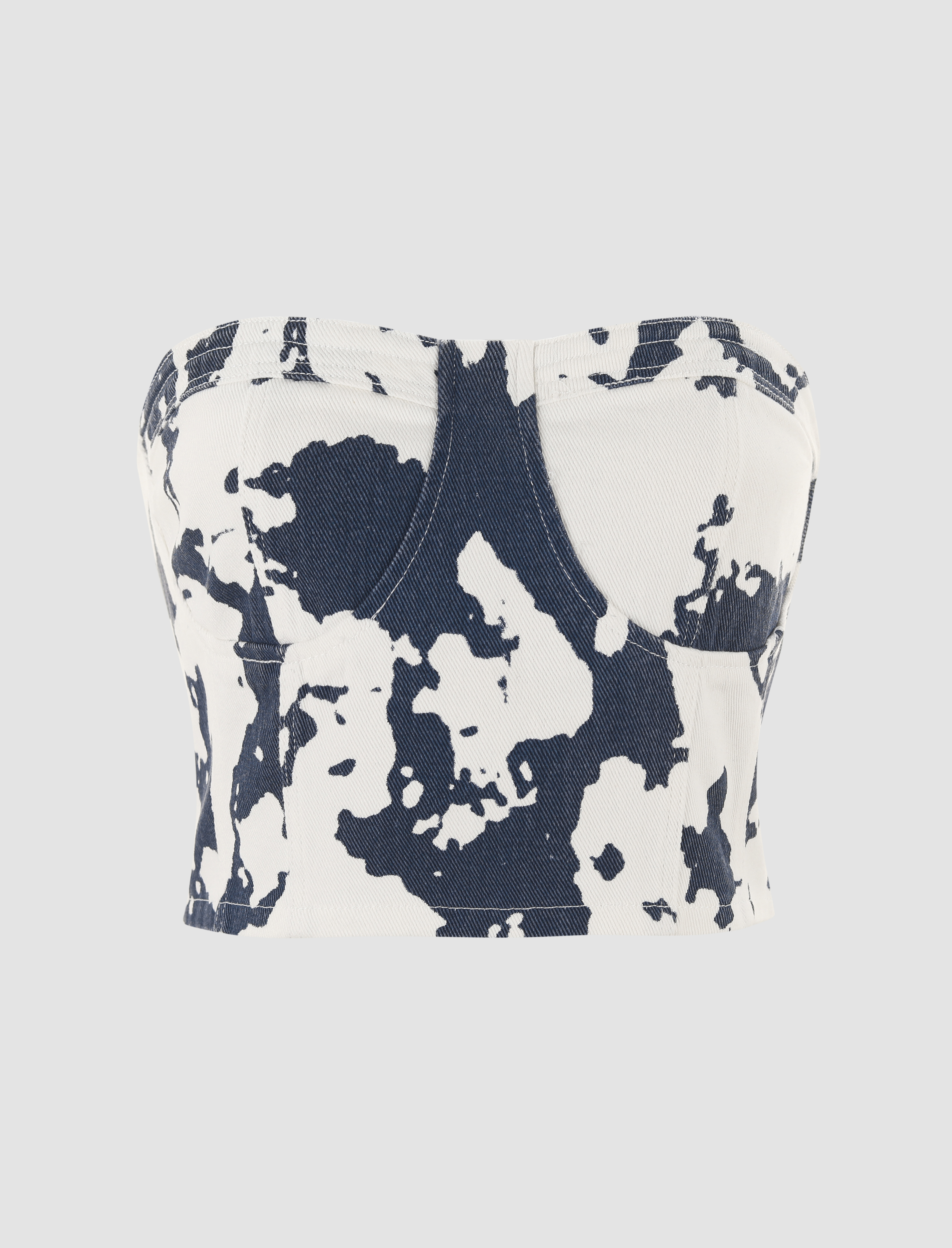 Spilling Ink Denim Tube Top