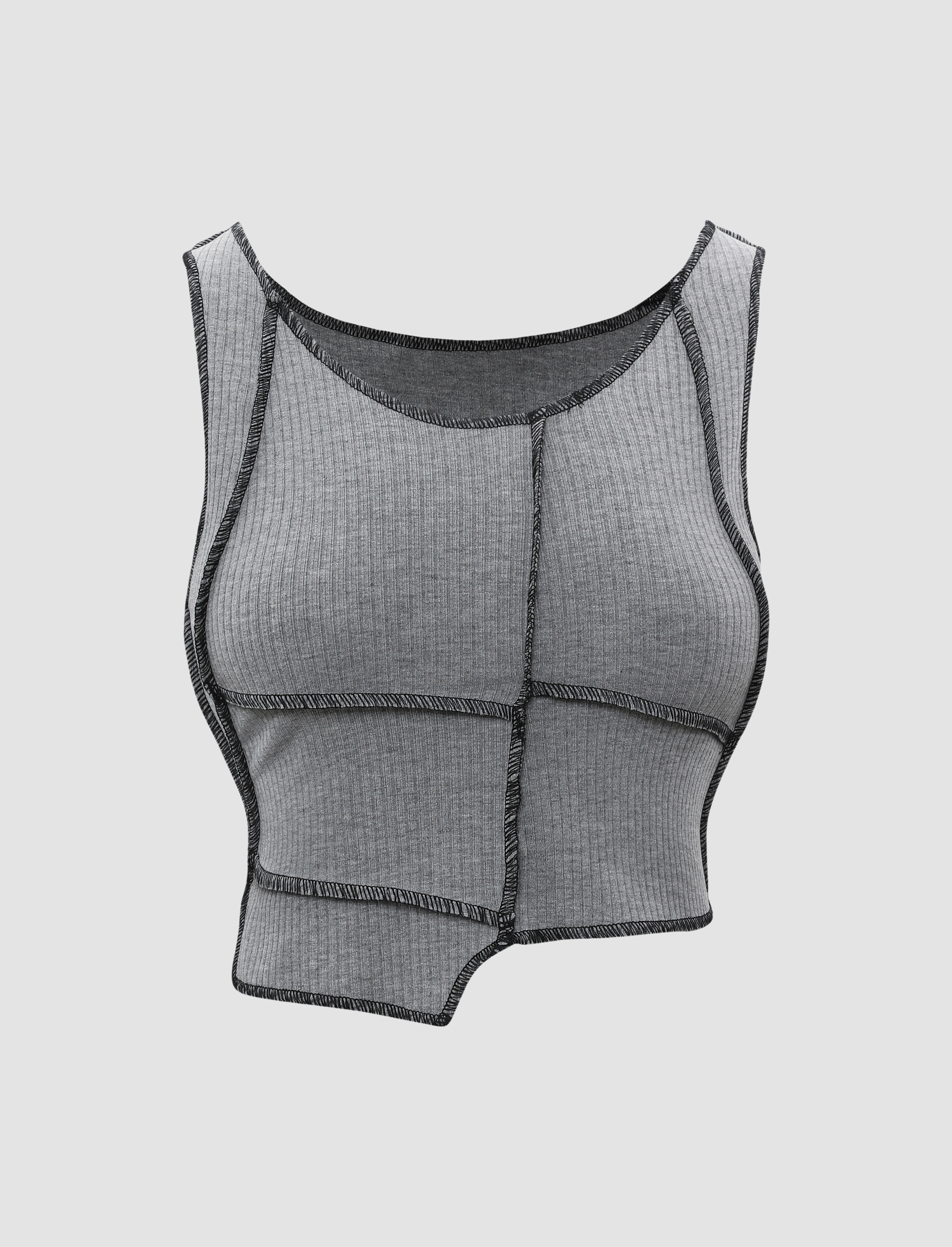 Asymmetric Rib Tank Top - Cider