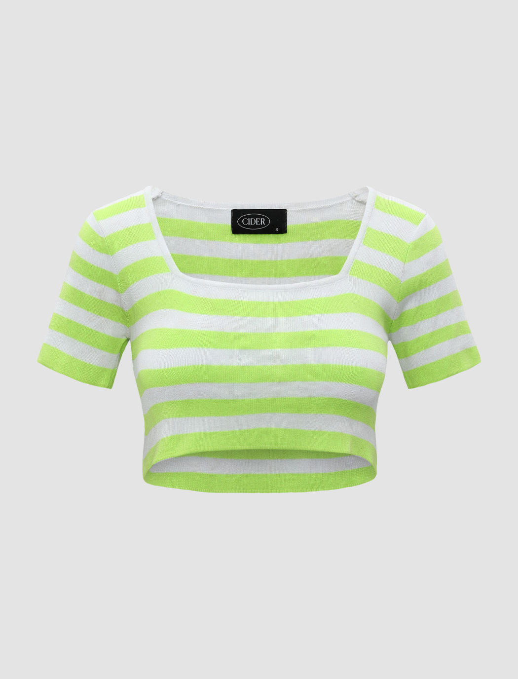 Gestreifter Stricktop mit quadratischem Ausschnitt