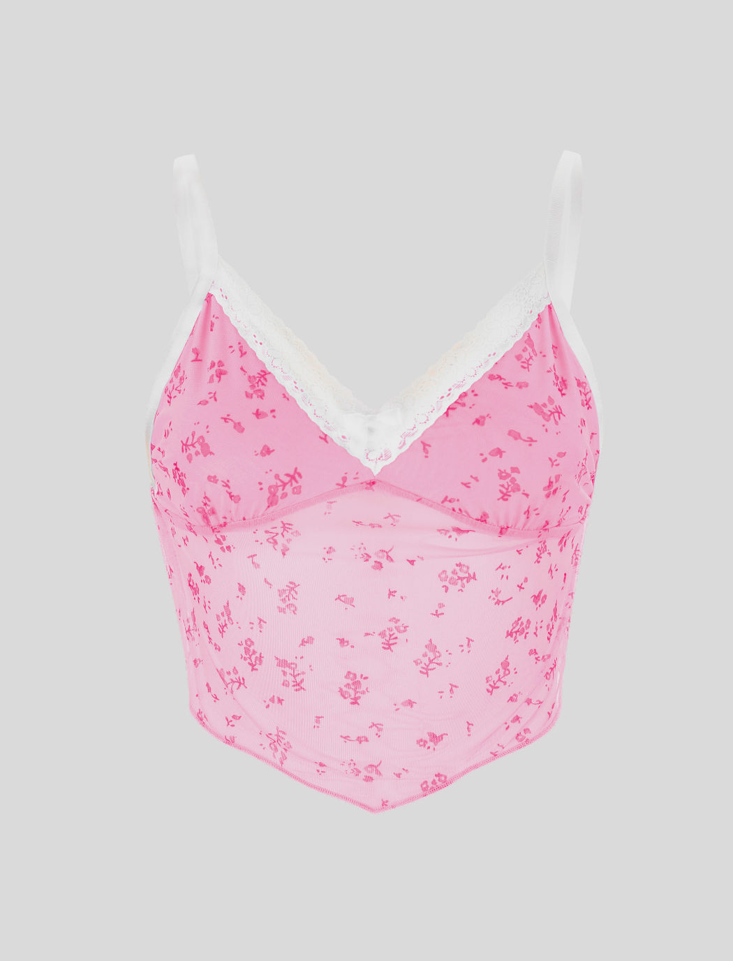 Blumen-blaues Mesh-Tanktop