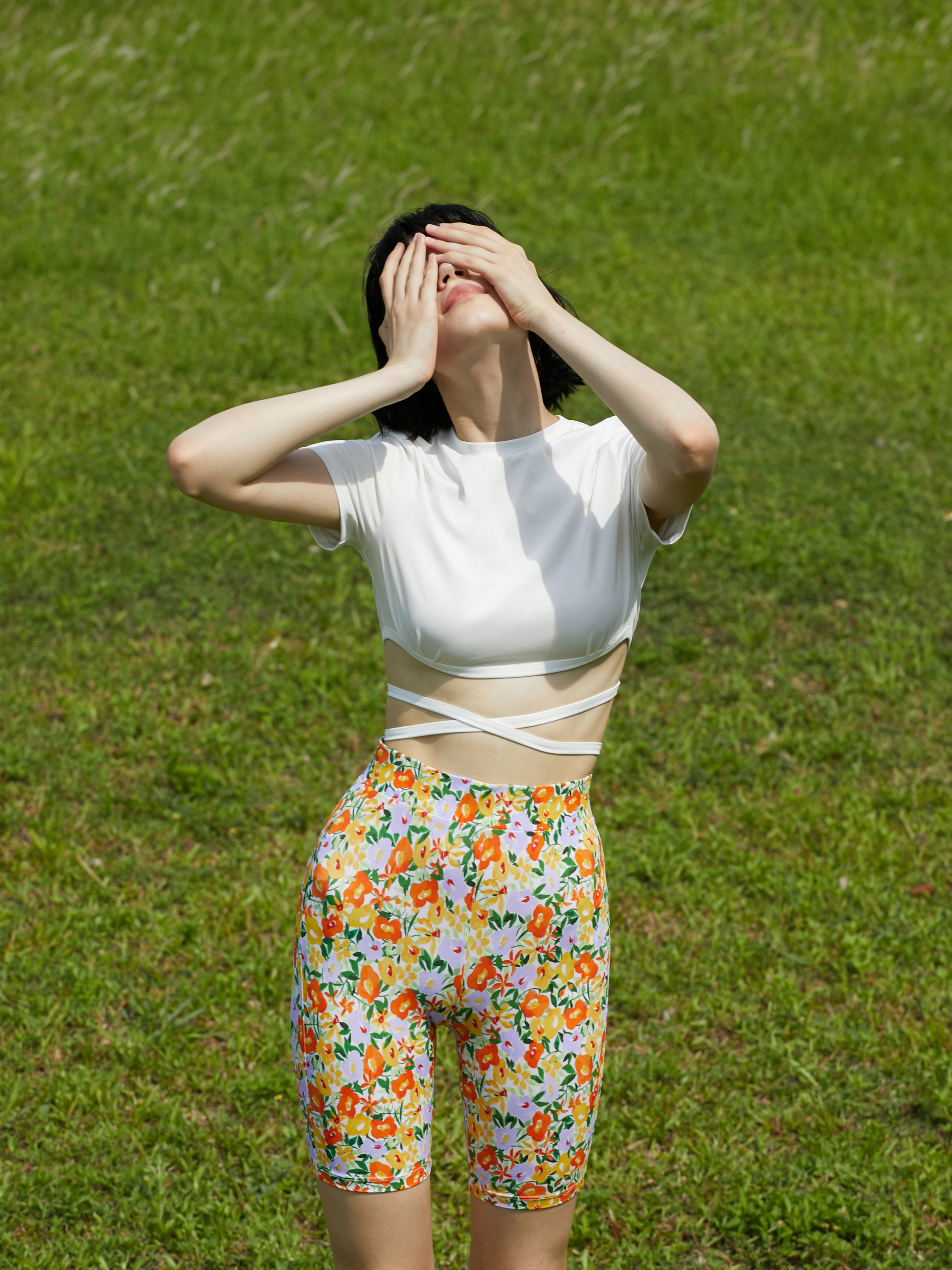 Floral biker shorts on sale