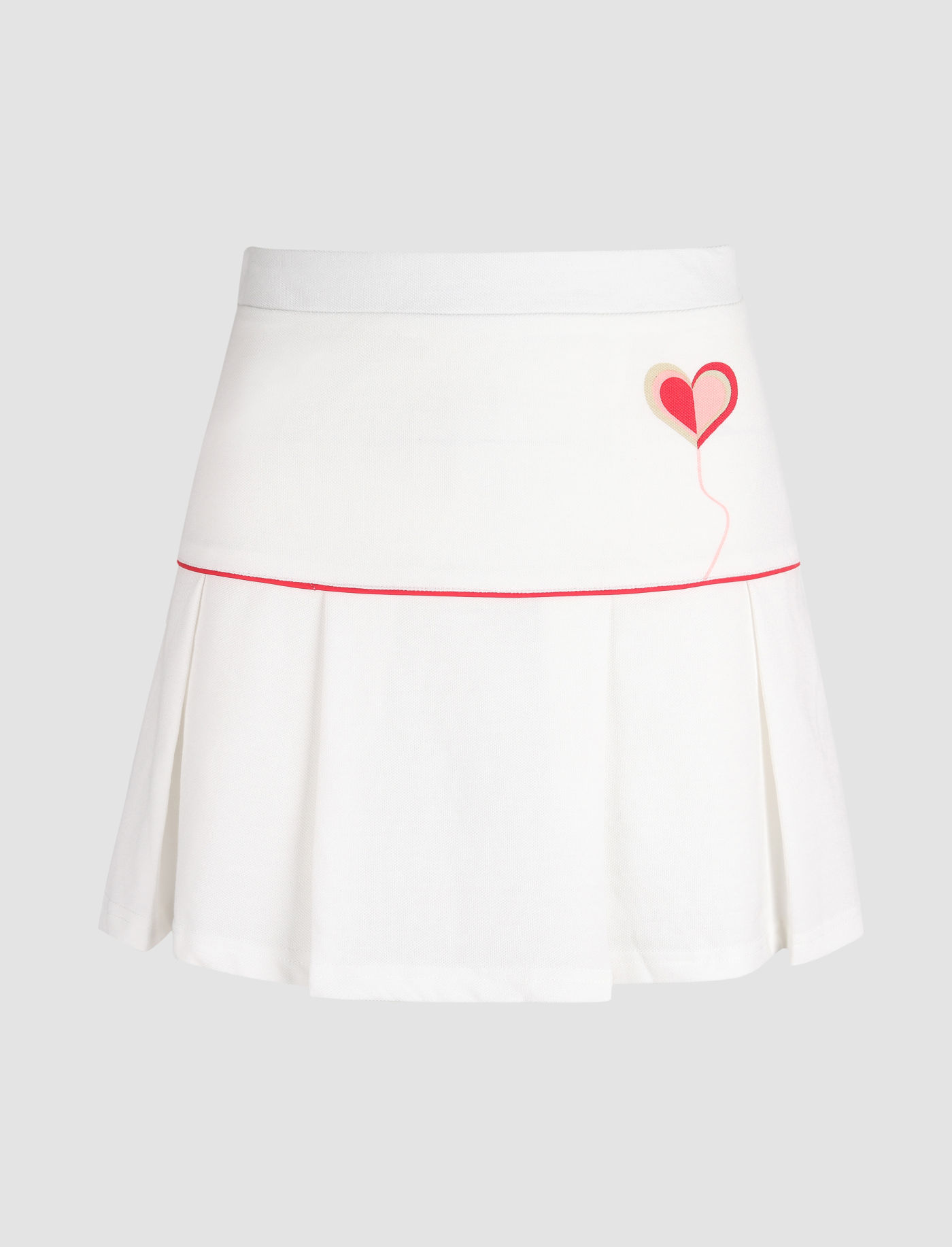 Heart Pleated Mini Skirt