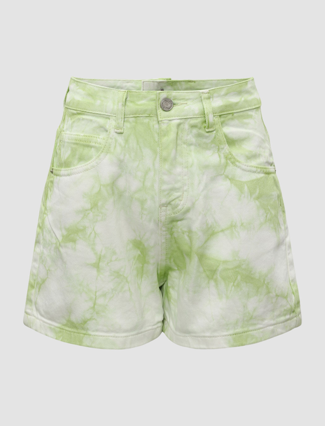 Pantalones cortos de mezclilla tie dye verde
