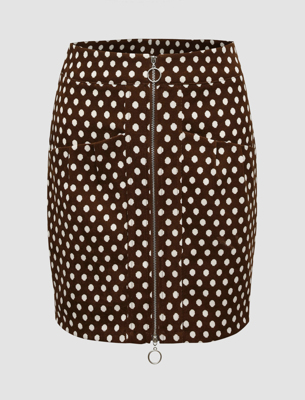 Polka Dot Zip Up Skirt 
