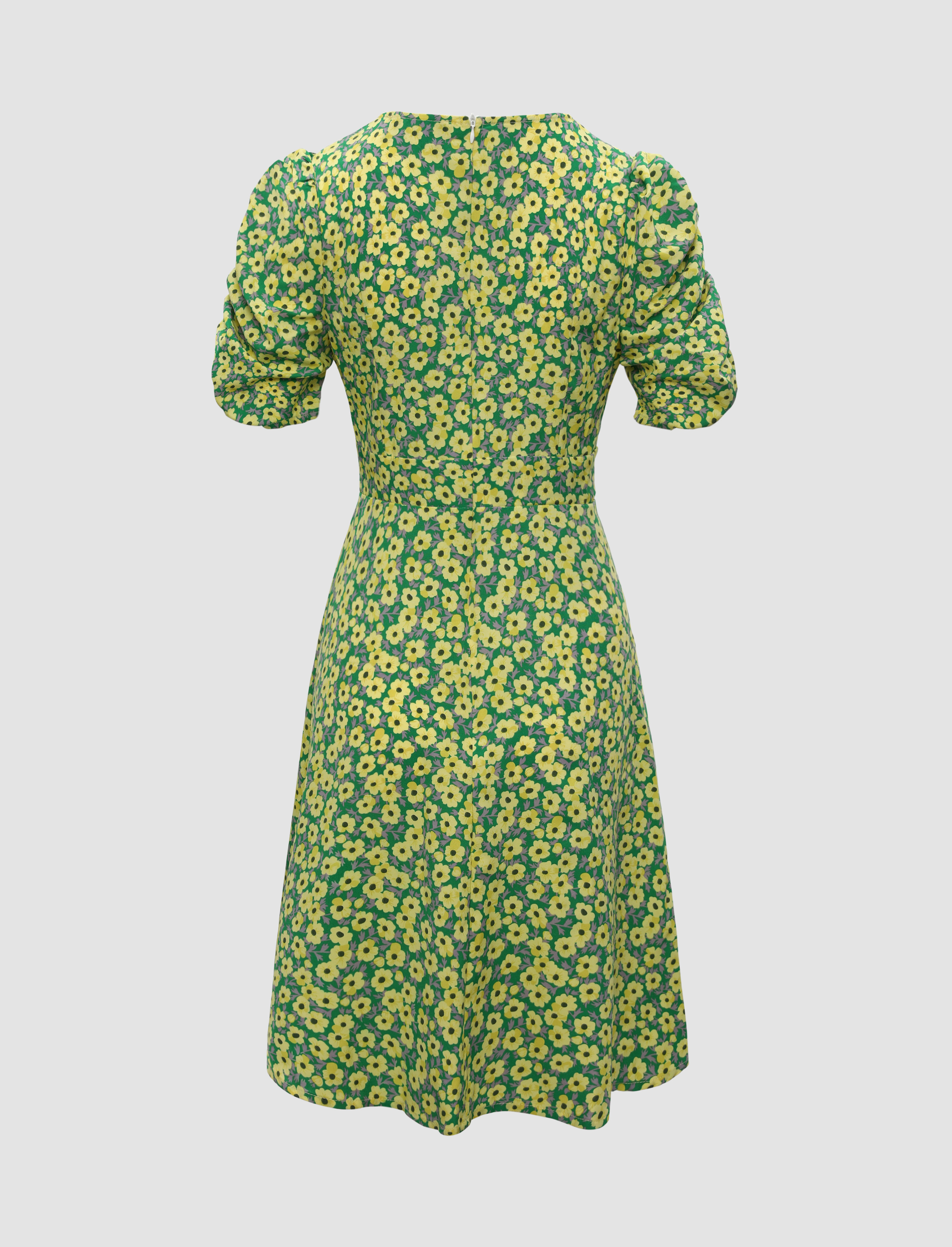 apple cider mini dress green Green High Neck Satin Mini Dress With Keyhole