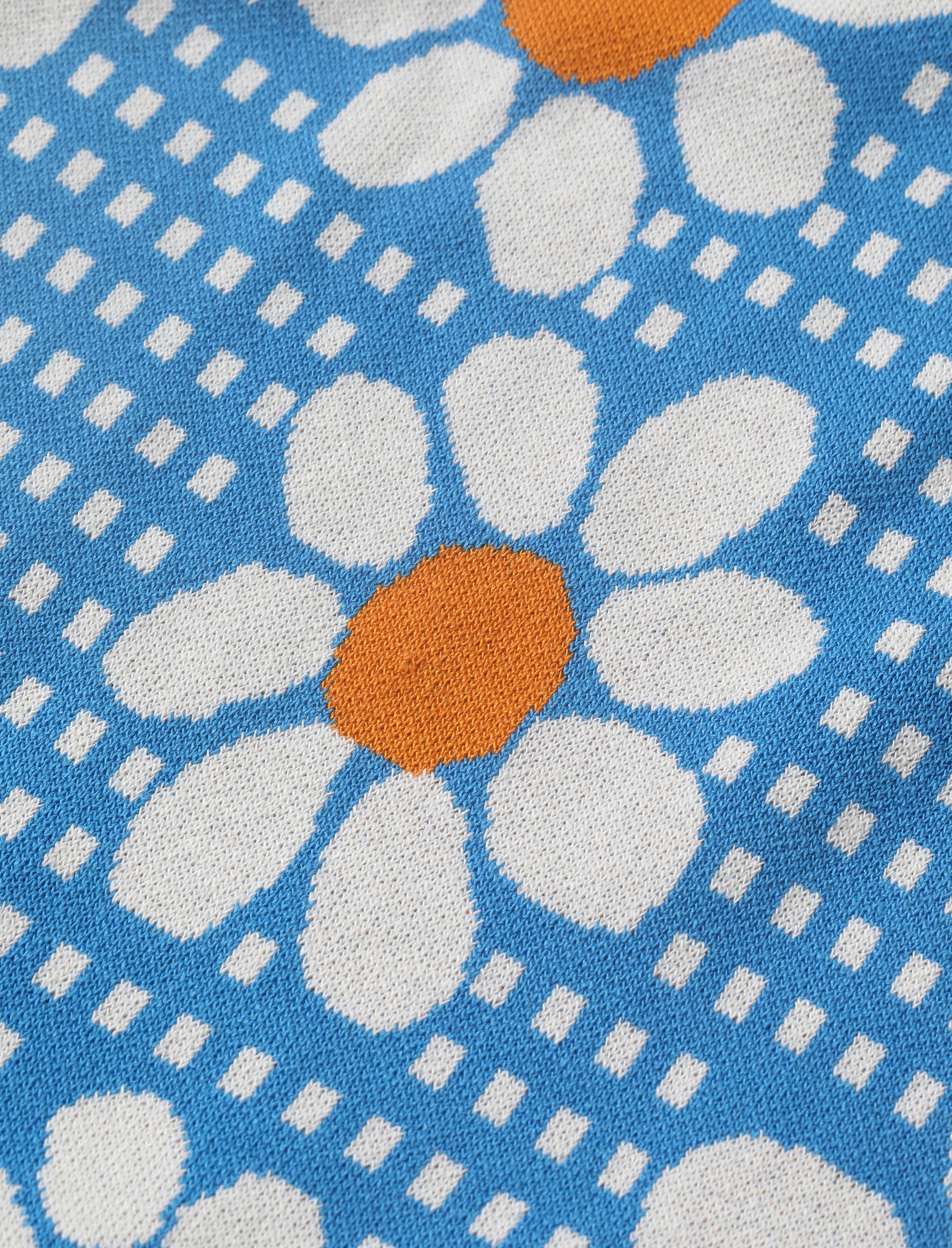 Flower Pattern Knitted Cami Dress - Cider