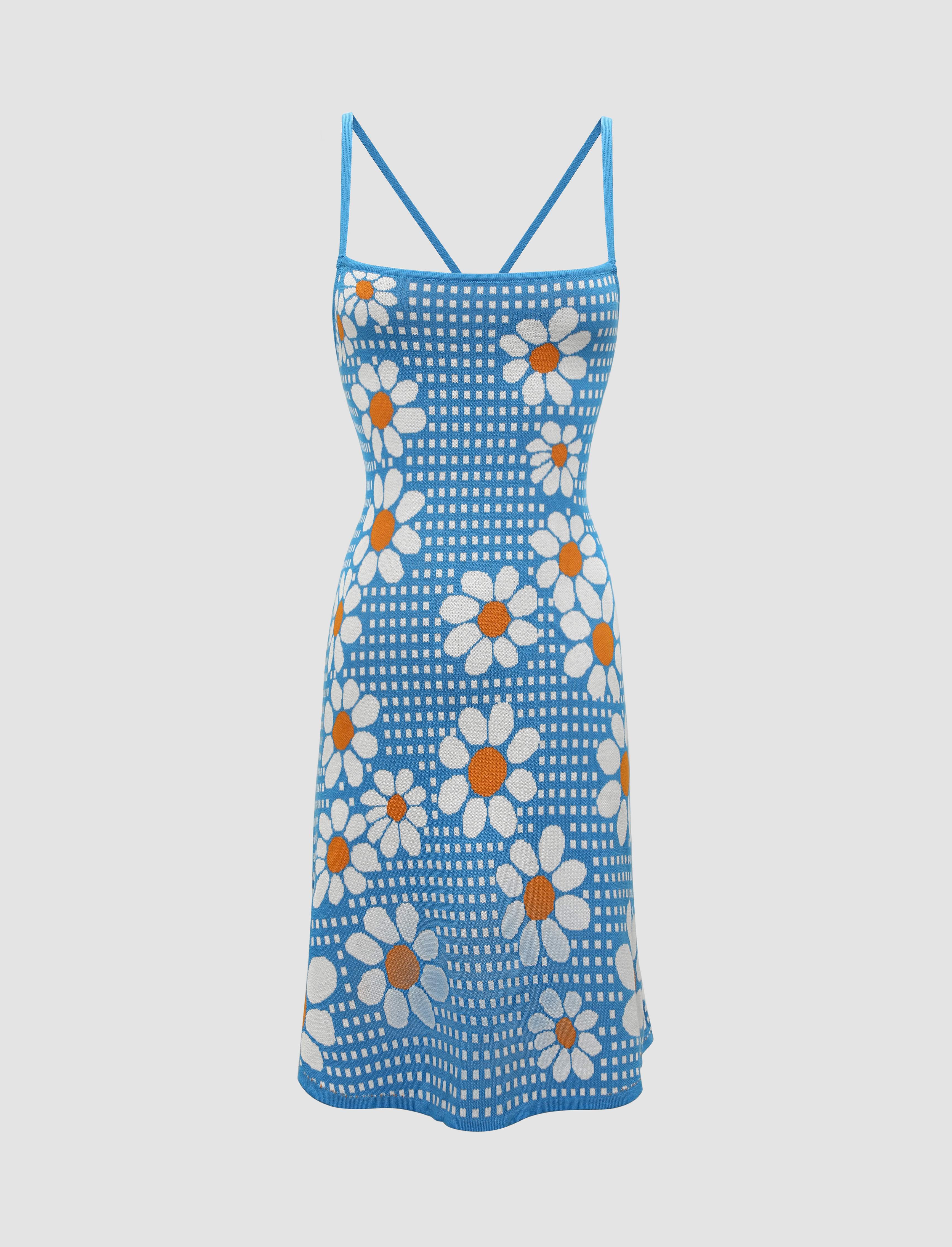 Knit Flower Pattern Cami Dress Cider