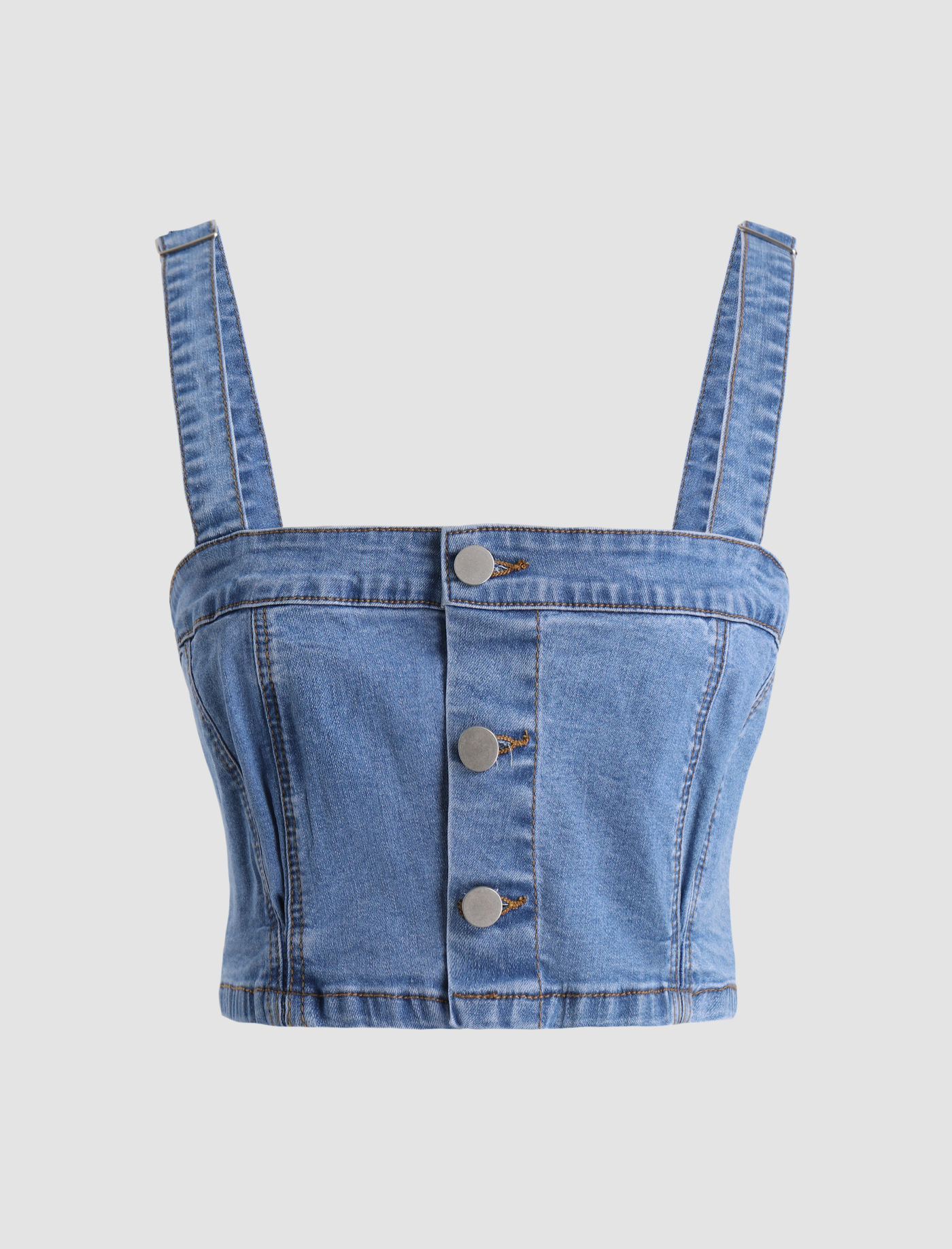 Denim-Oberteil mit Knöpfen