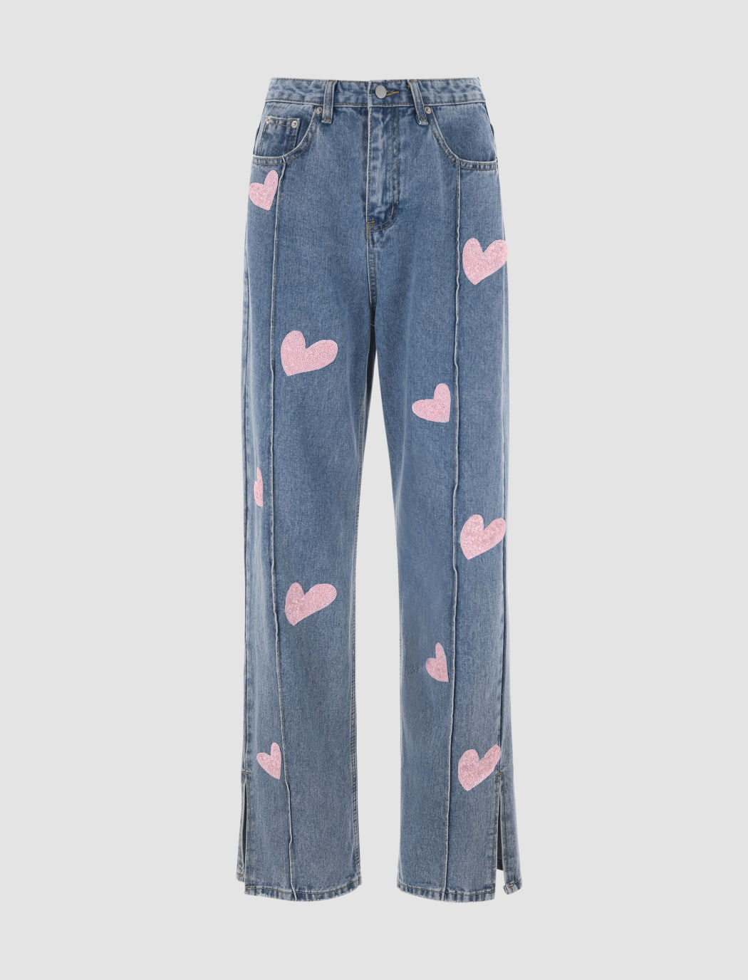 Jeans mit Herzmuster