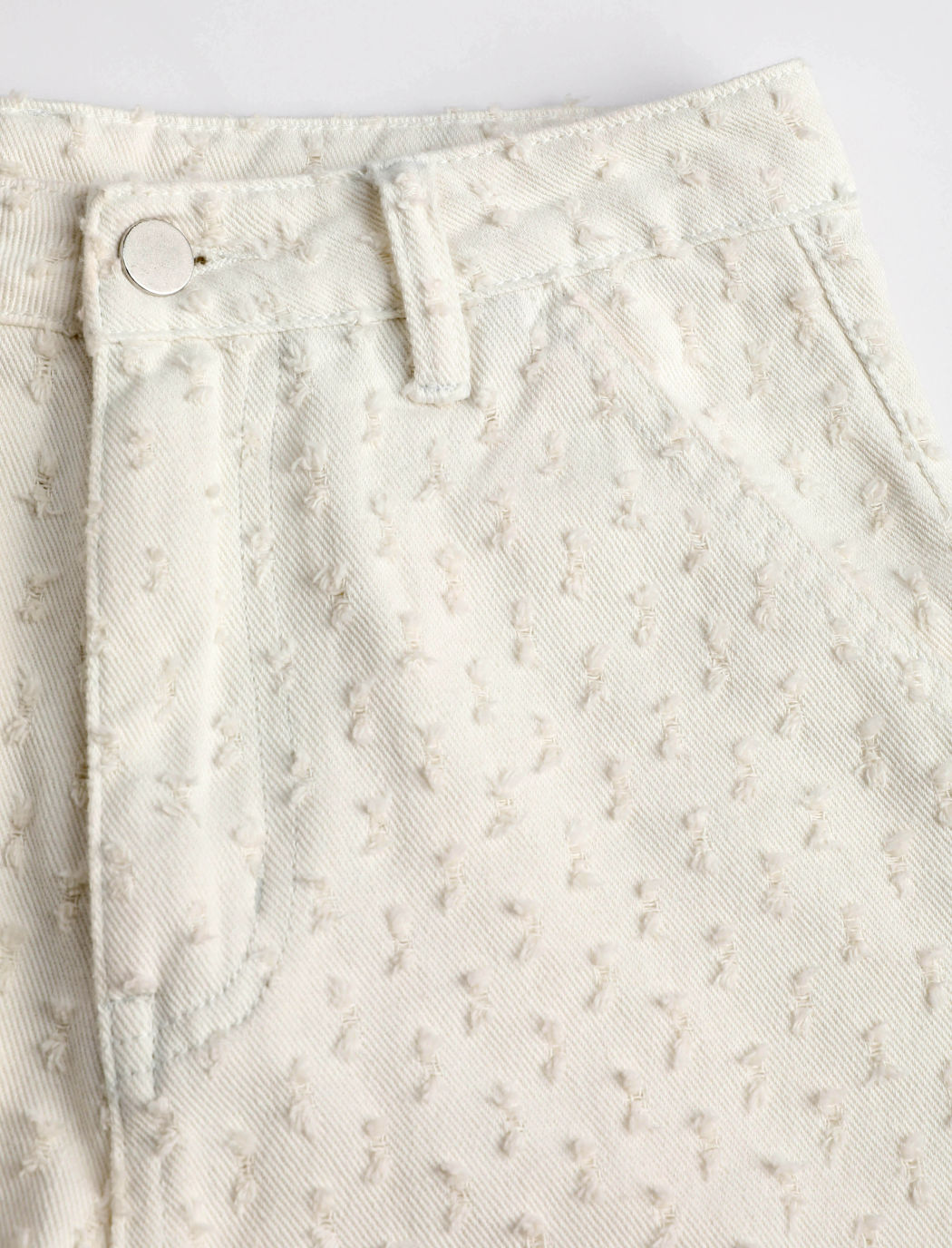 Solid weiße Denim-Shorts