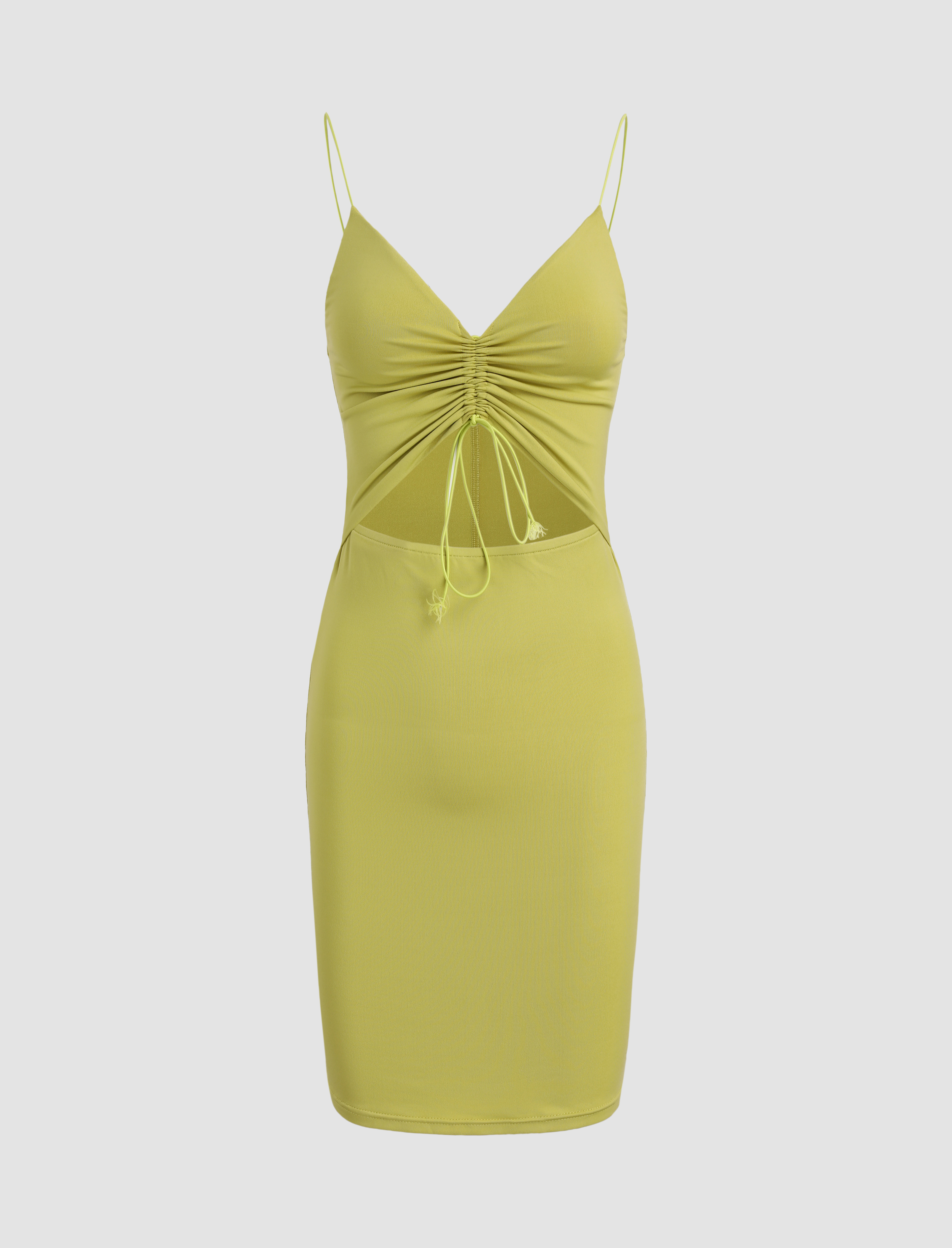 Cut Out Ruched Cami Dress - Cider