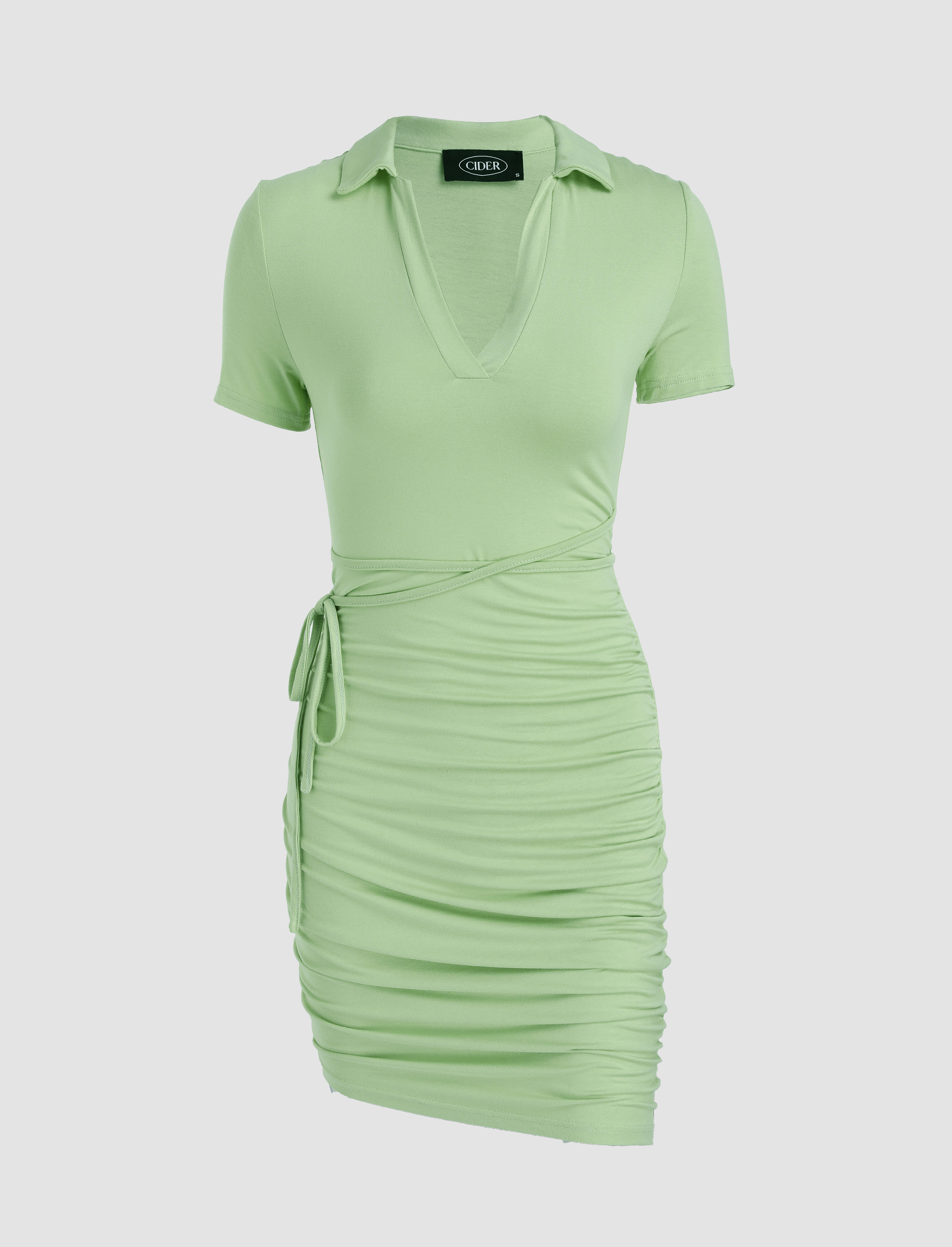 Green Asymmetrical Hem Dress - Cider