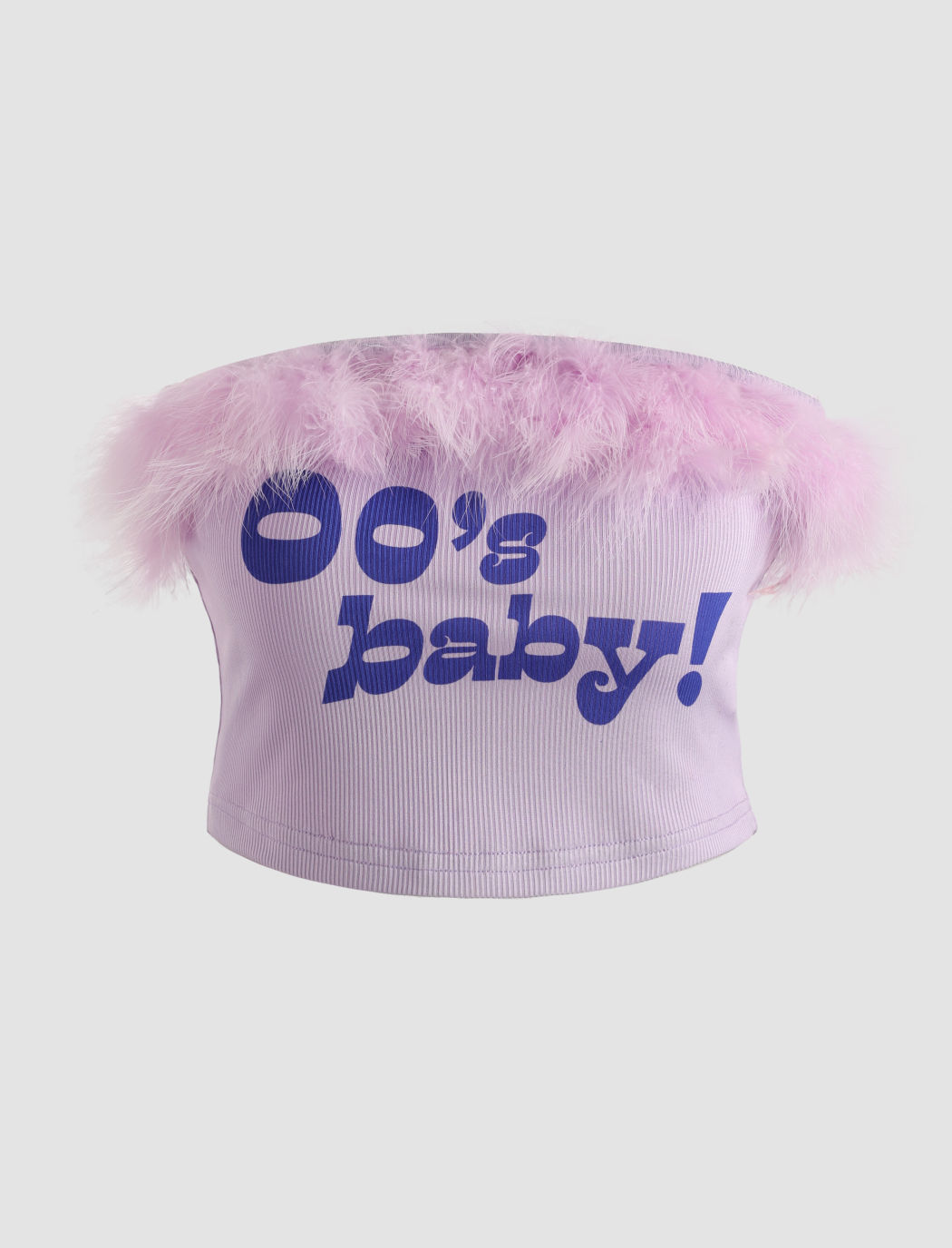  It's a Y2K Party Faux Fur Tube Top