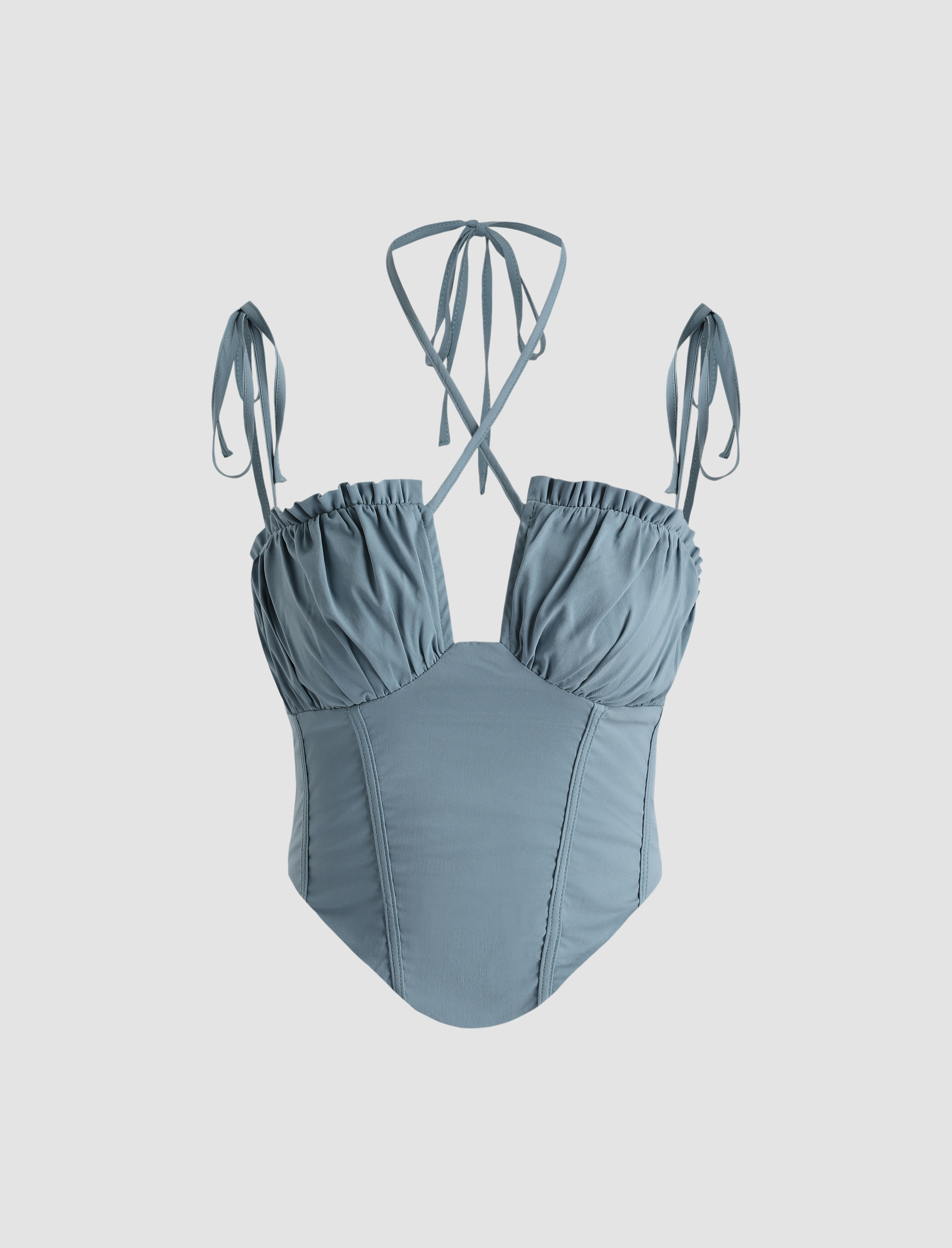 Solid Blue-grey Corset - Cider