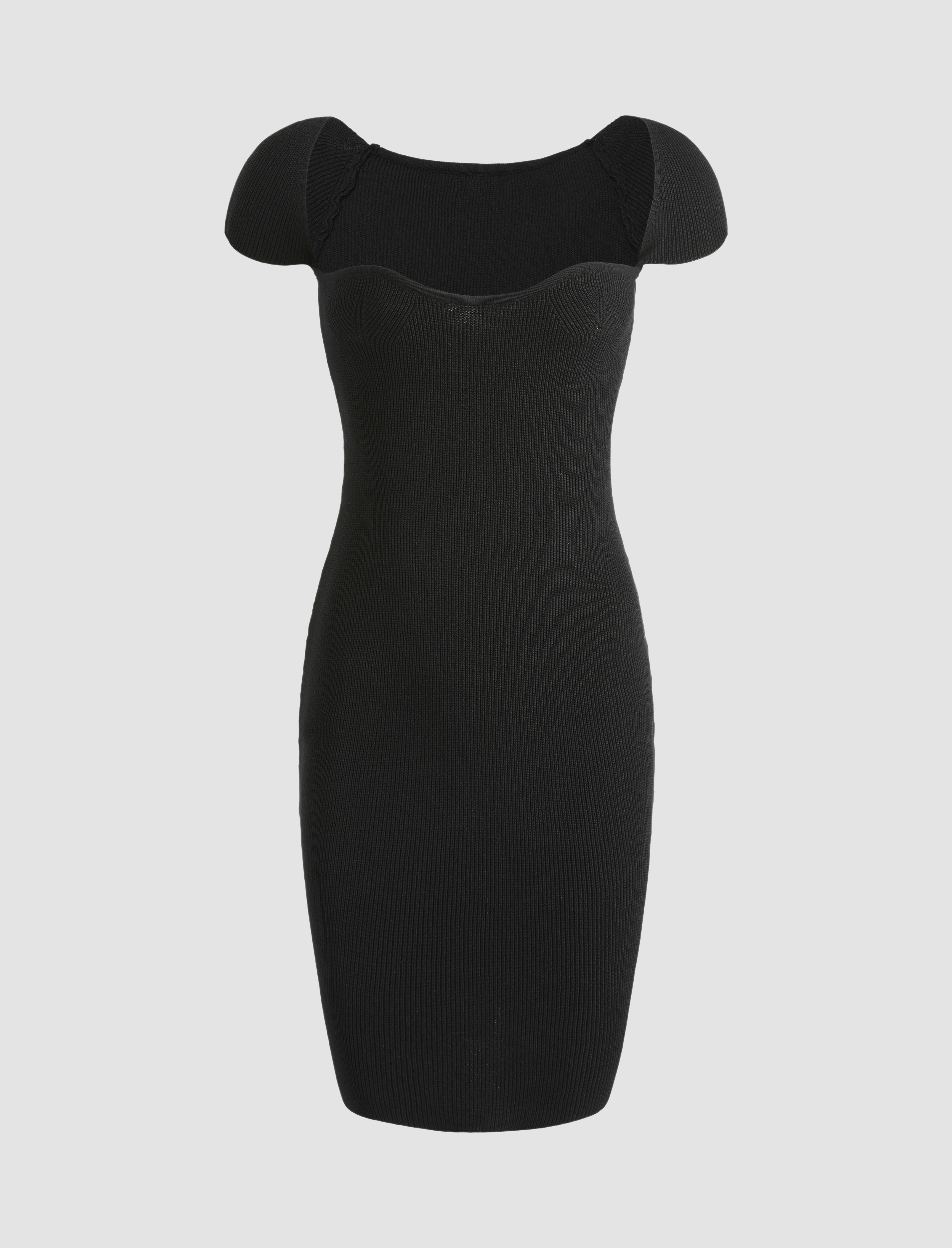 Knit Sweetheart Neckline Bodycon Dress Cider