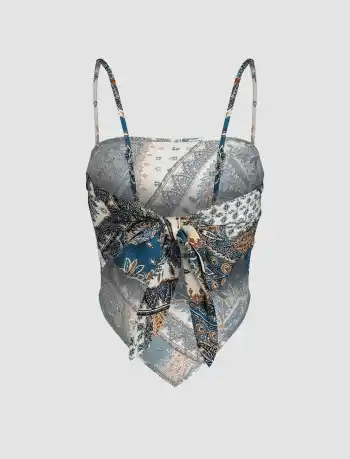 Paisley Print Blusen mit Rückenschleife