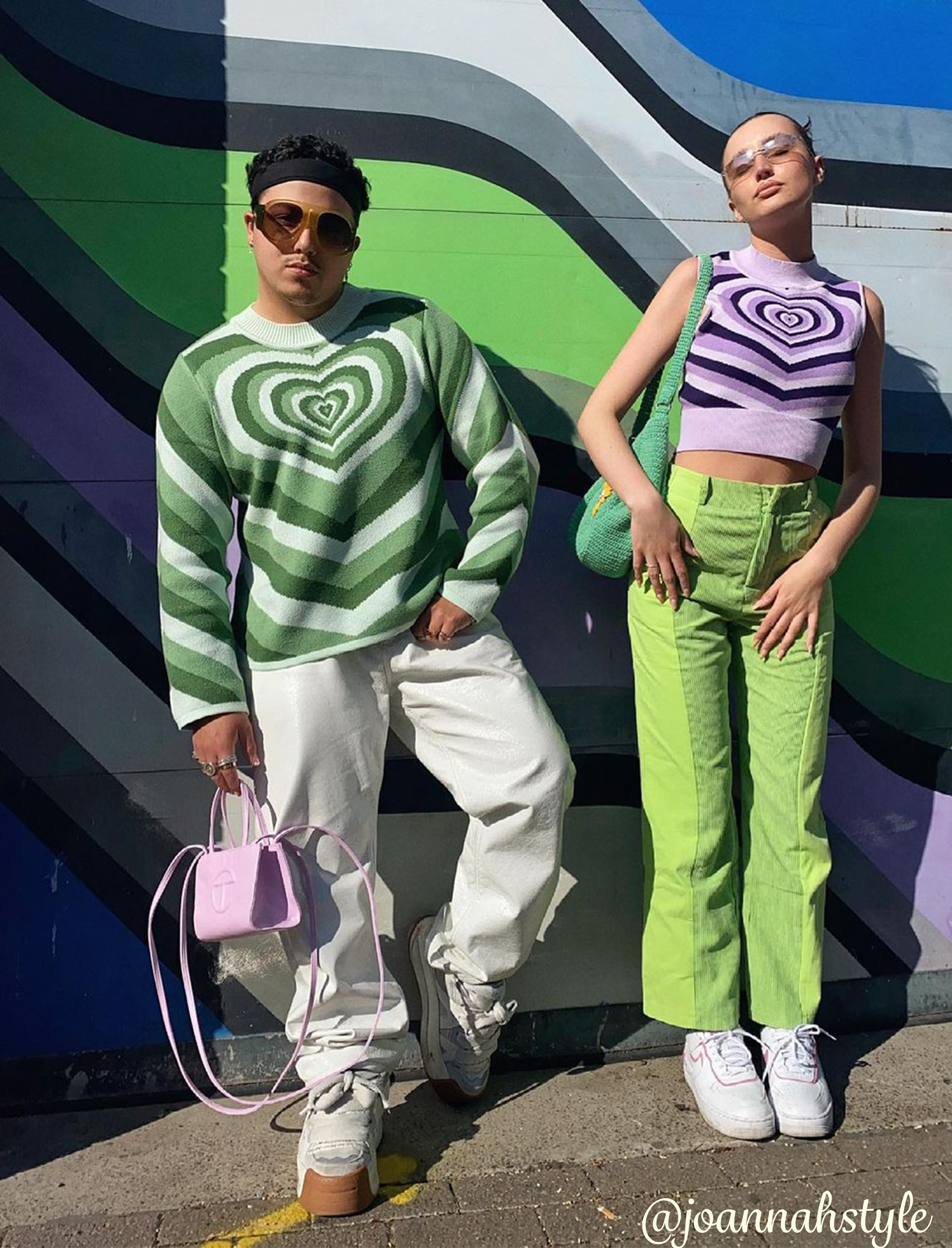 green heart wave sweater