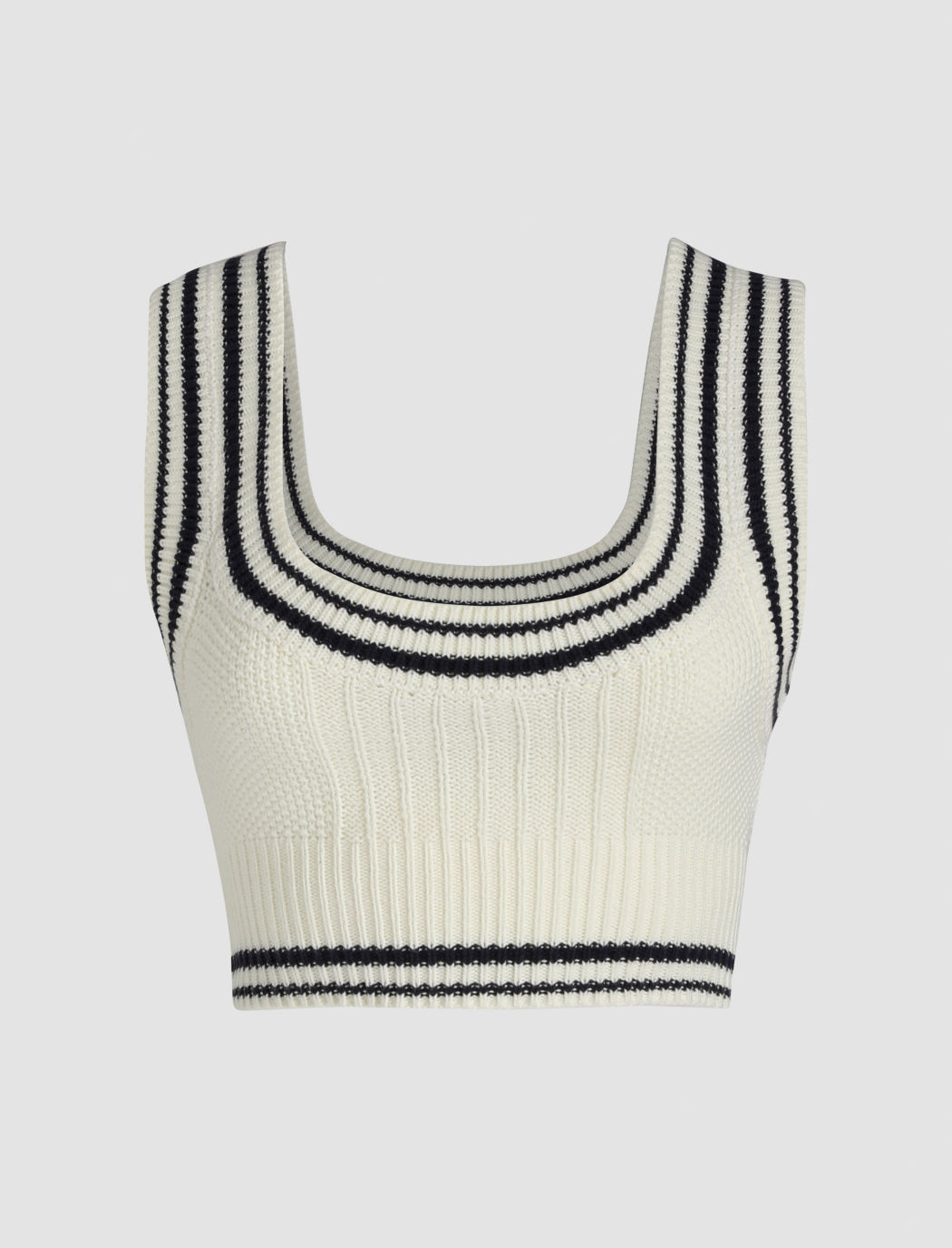 Striped Knitted Crop Tank Top