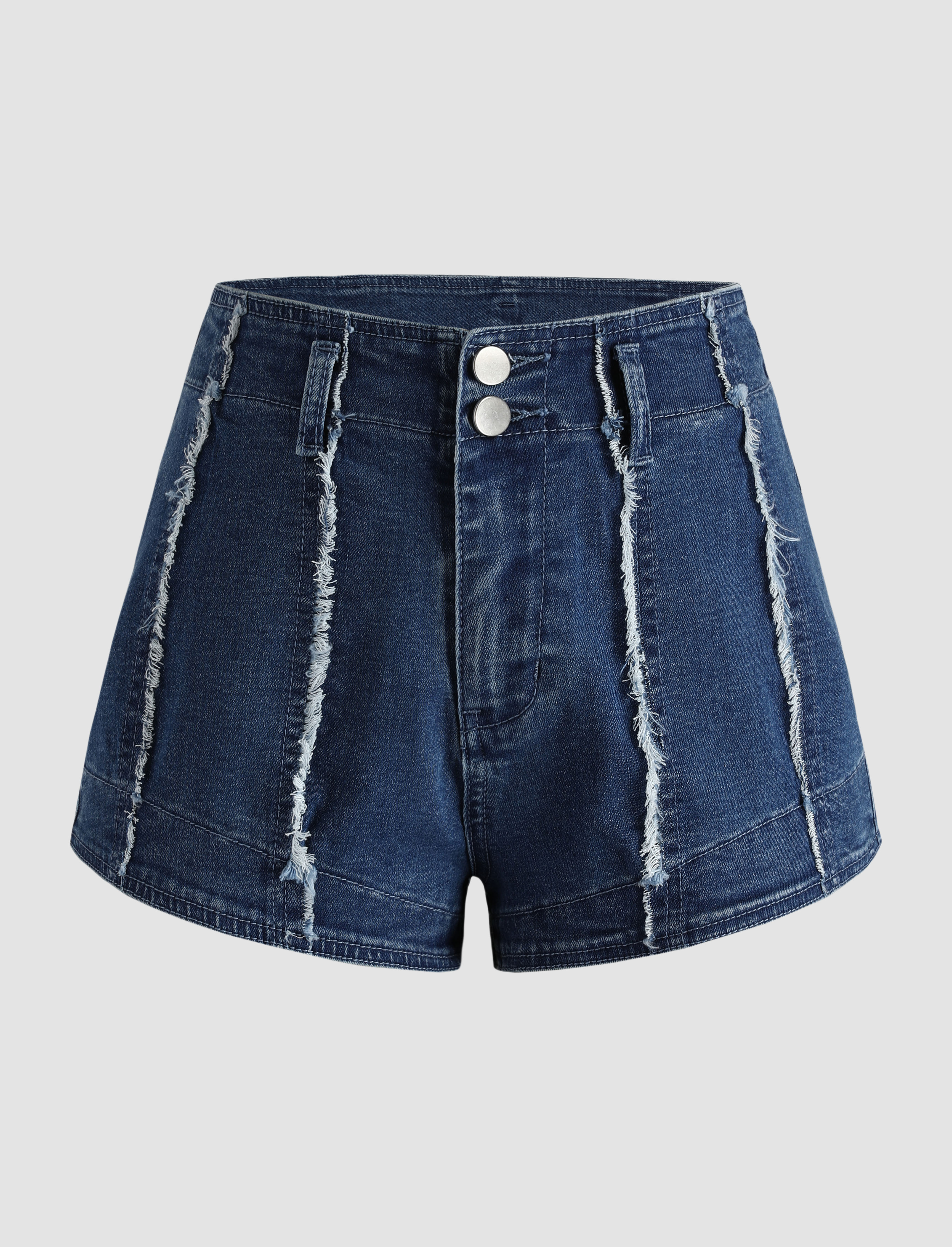 Denim Shorts With Tassels Cider