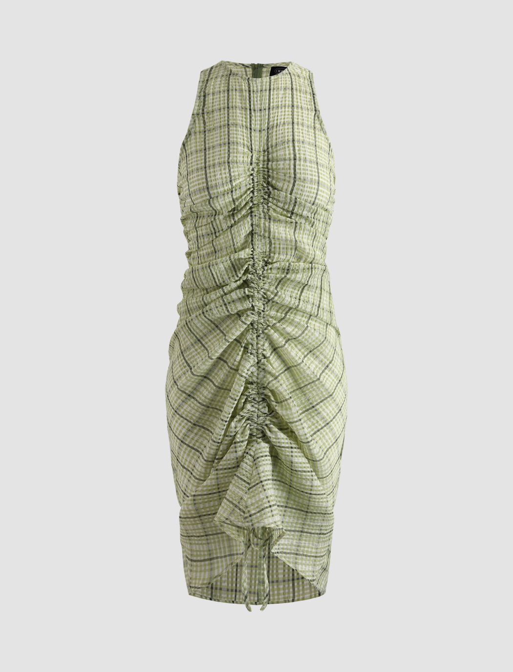 Rüschen-Midikleid mit Karomuster