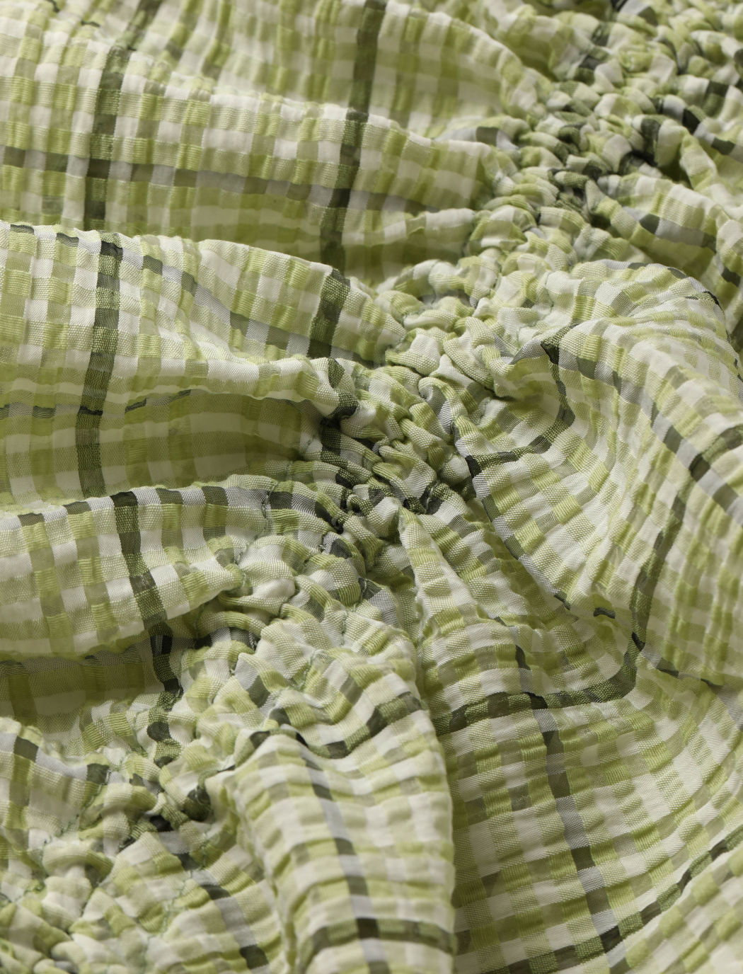 Rüschen-Midikleid mit Karomuster