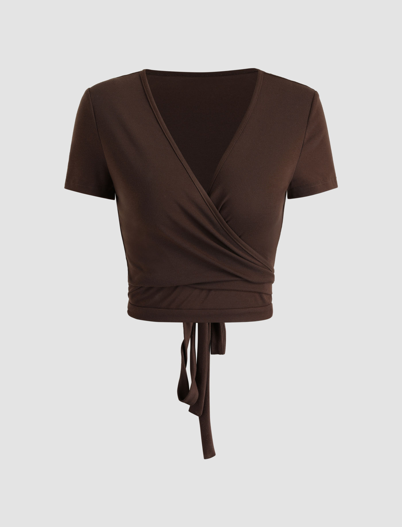 Solid Wrap Crop Top