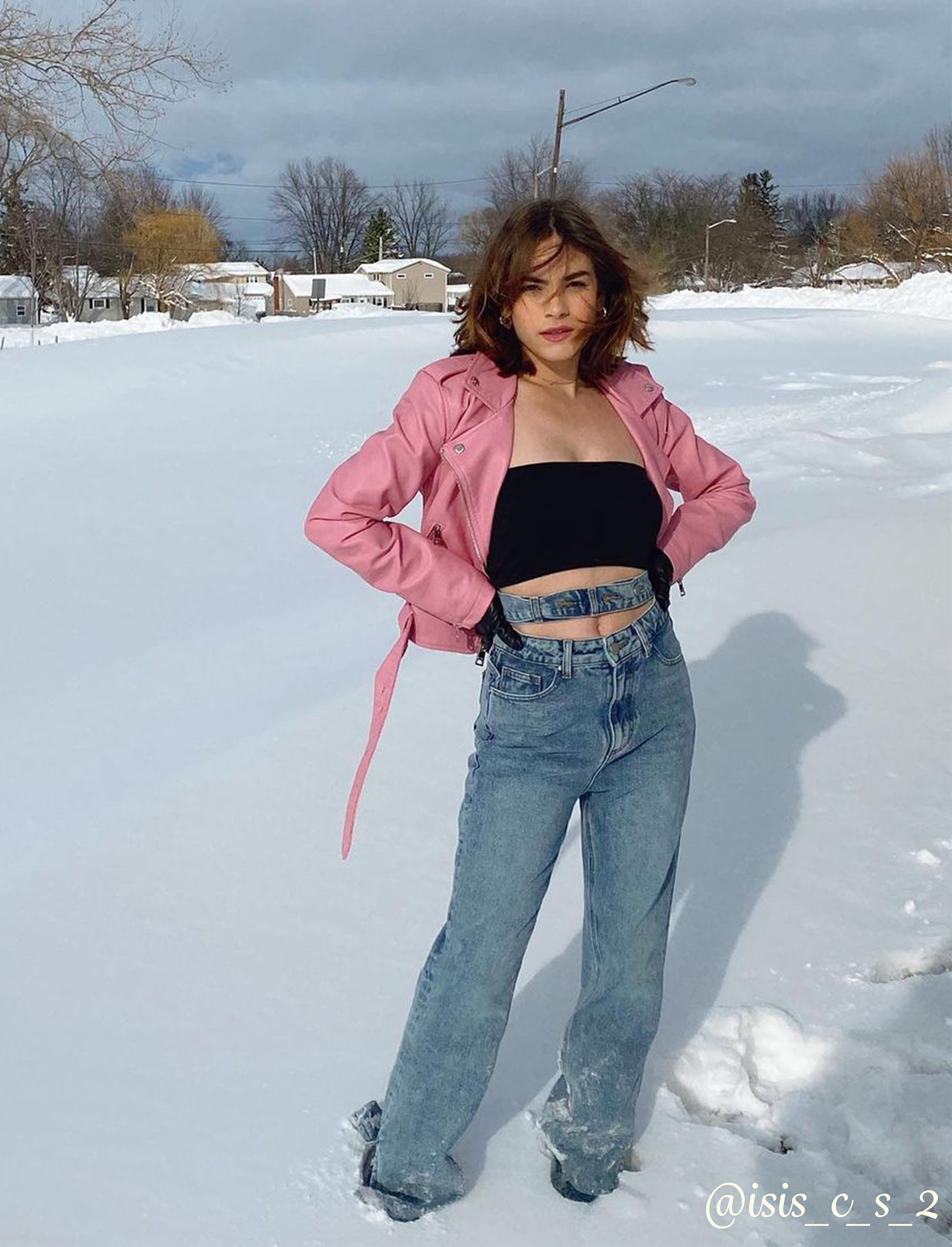 Denim HIP Double Waisted Band Jeans