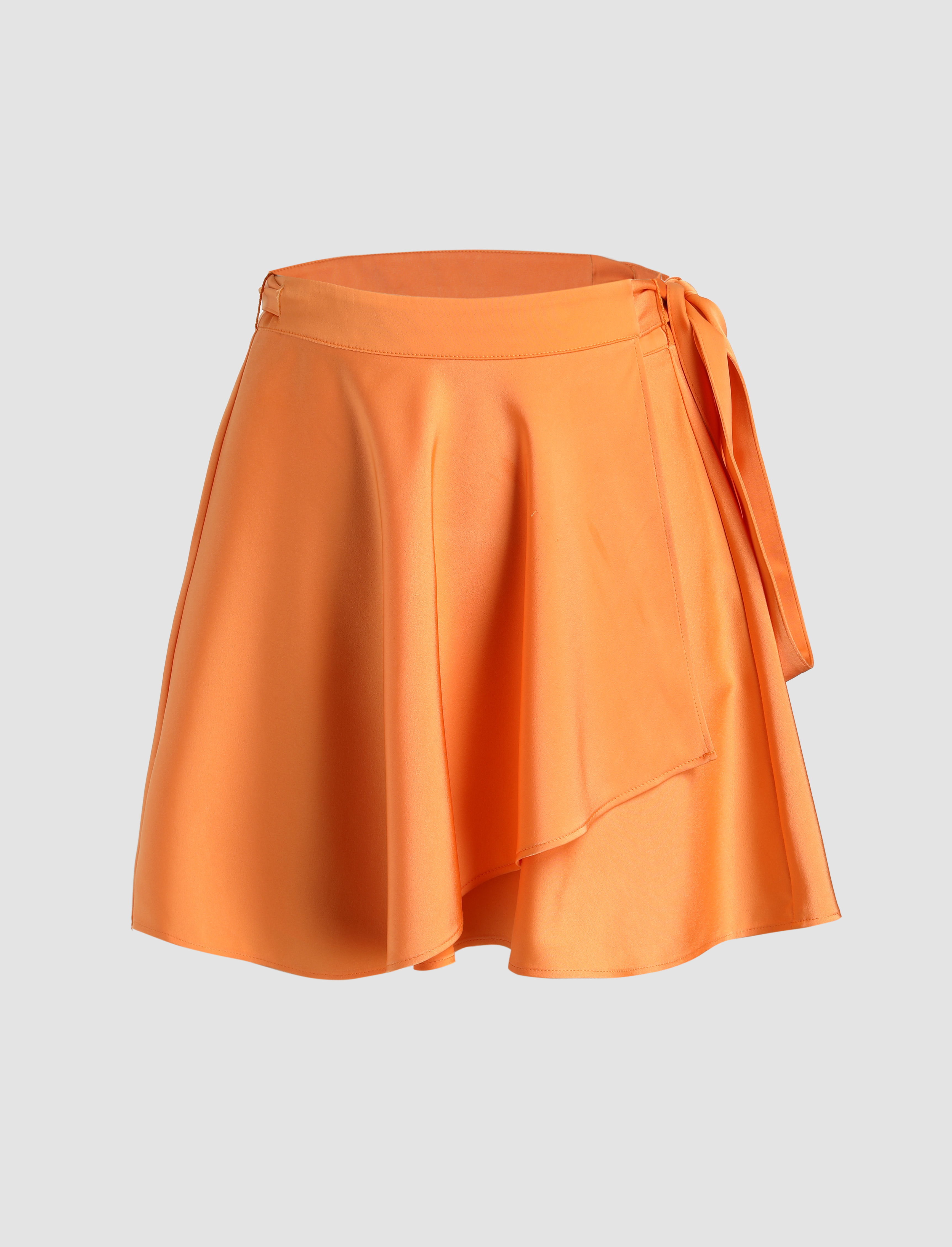 Solid Orange Mini Skirt