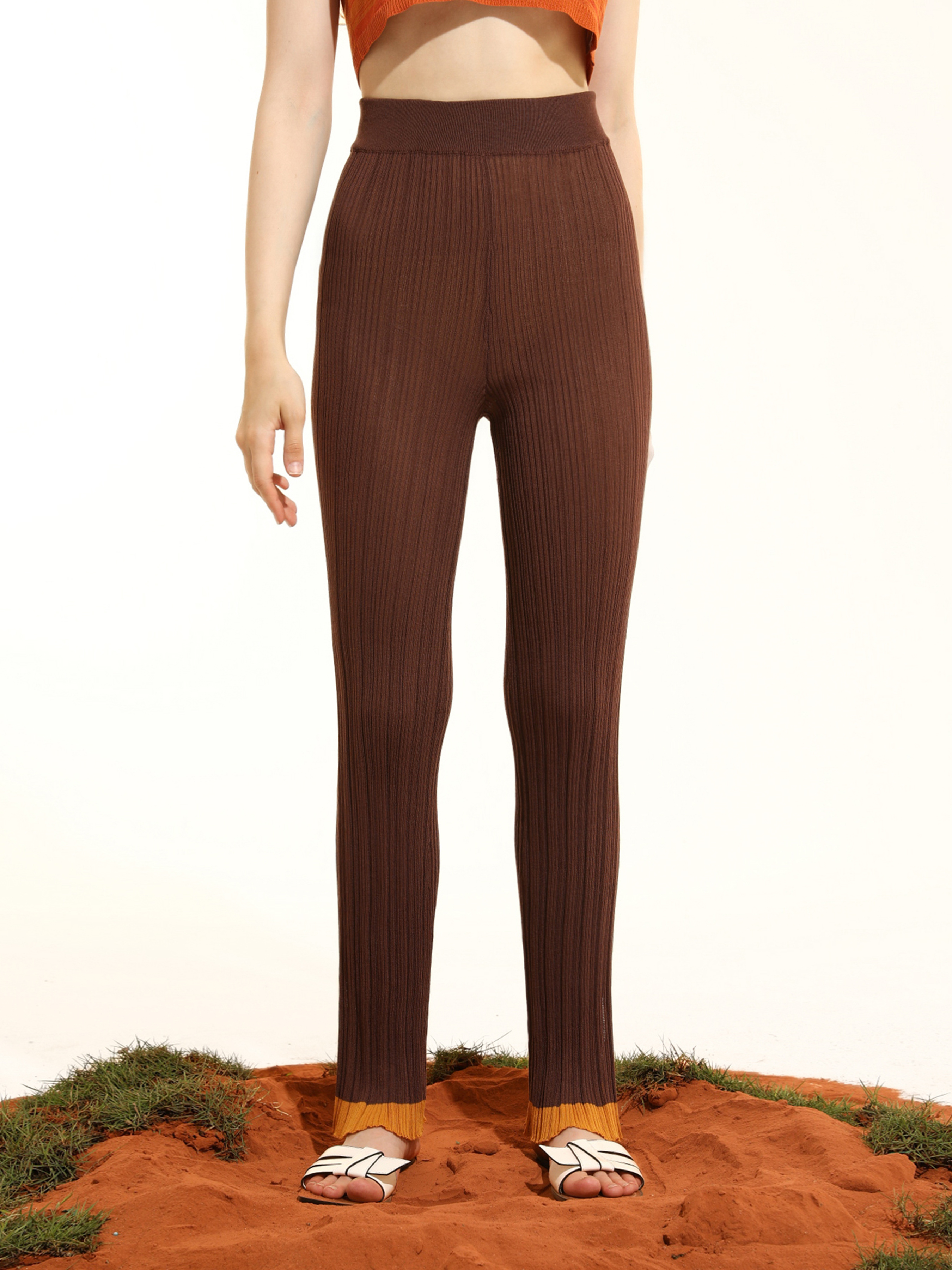 Slit Knitted Trousers