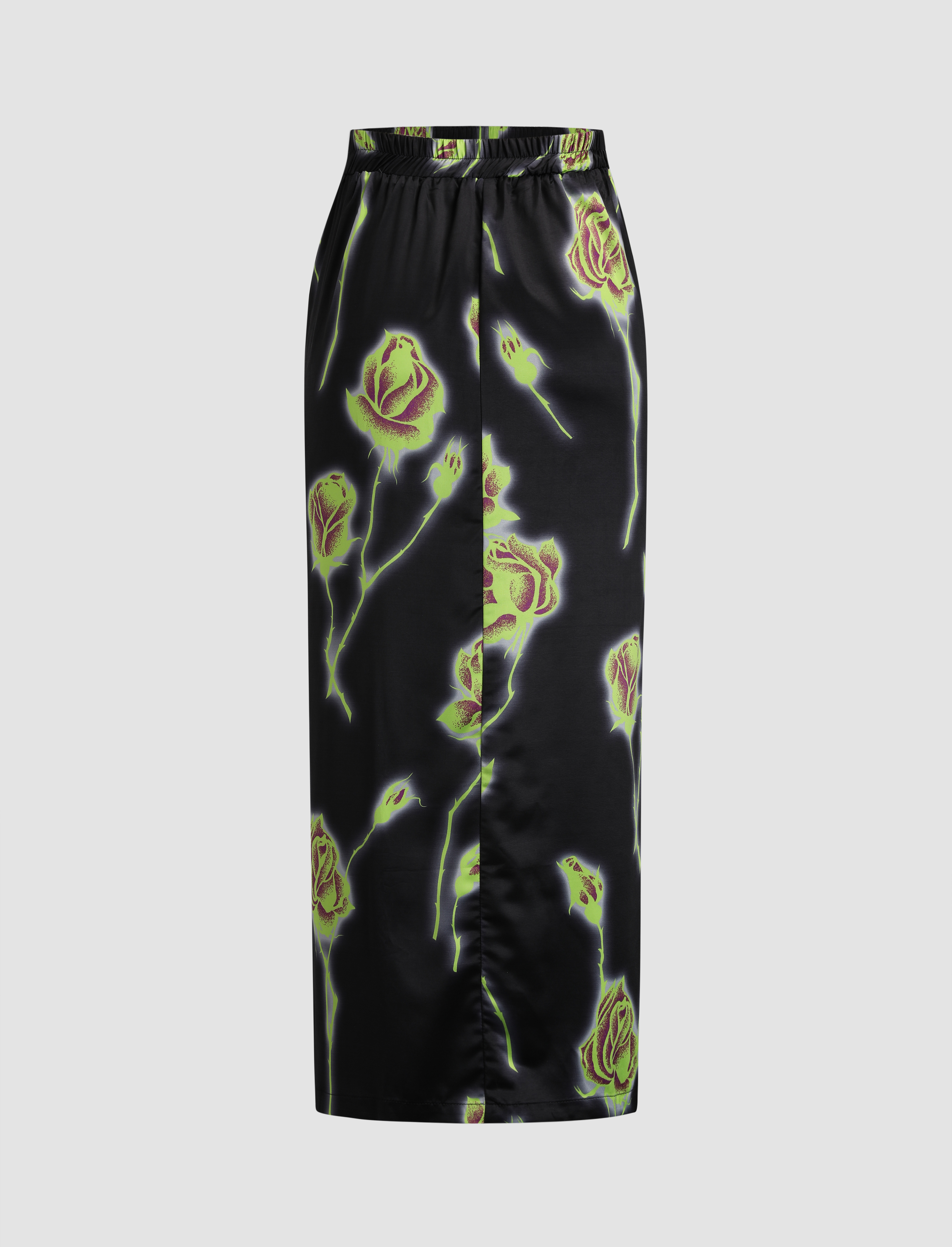Rose Pattern Long Skirt Cider