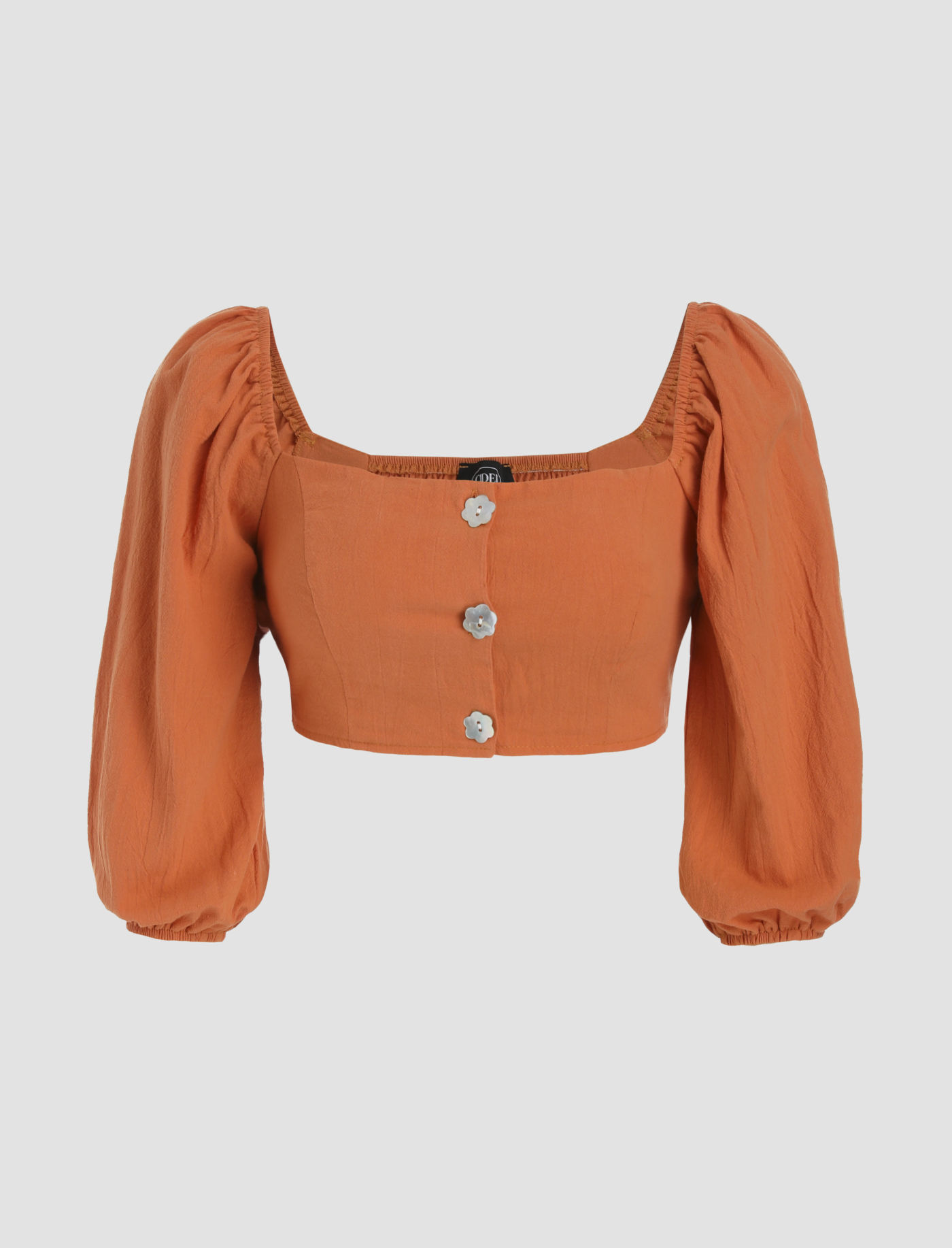 Orange Crop Top mit Blumendetail