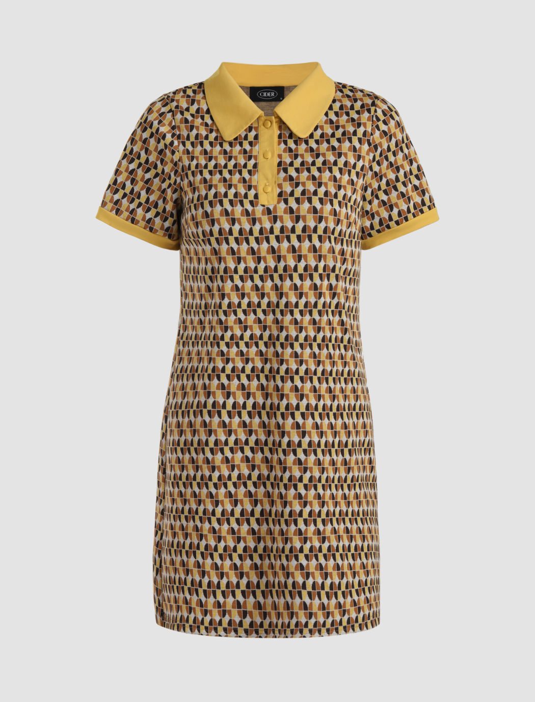 All Over Print Collar Mini Dress