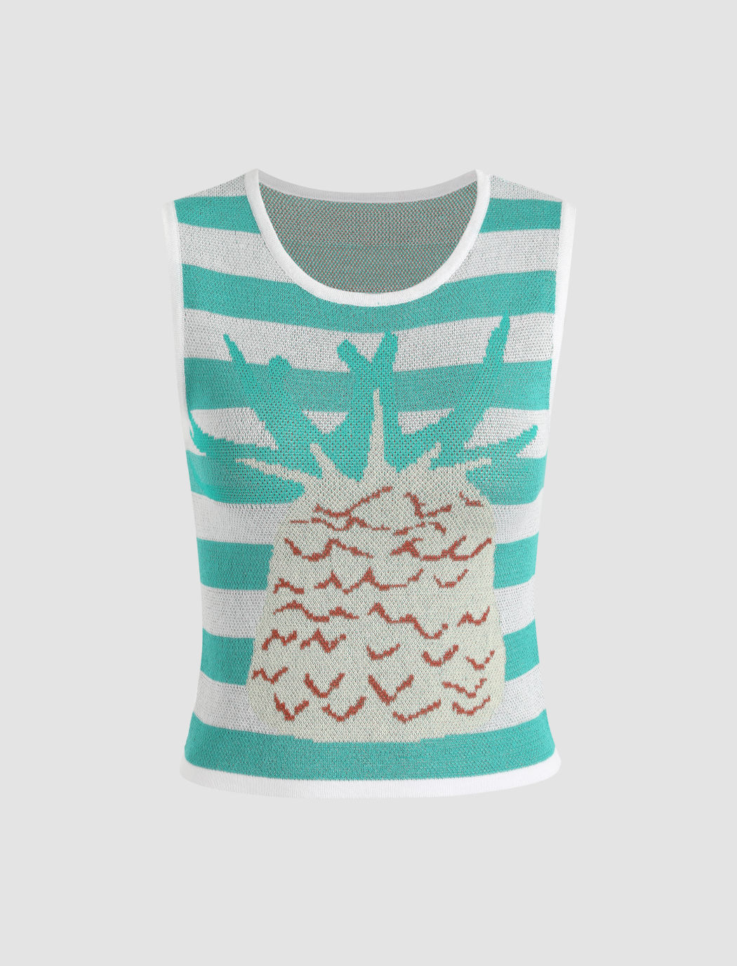 Ananas-Muster-Streifen-Trägershirt